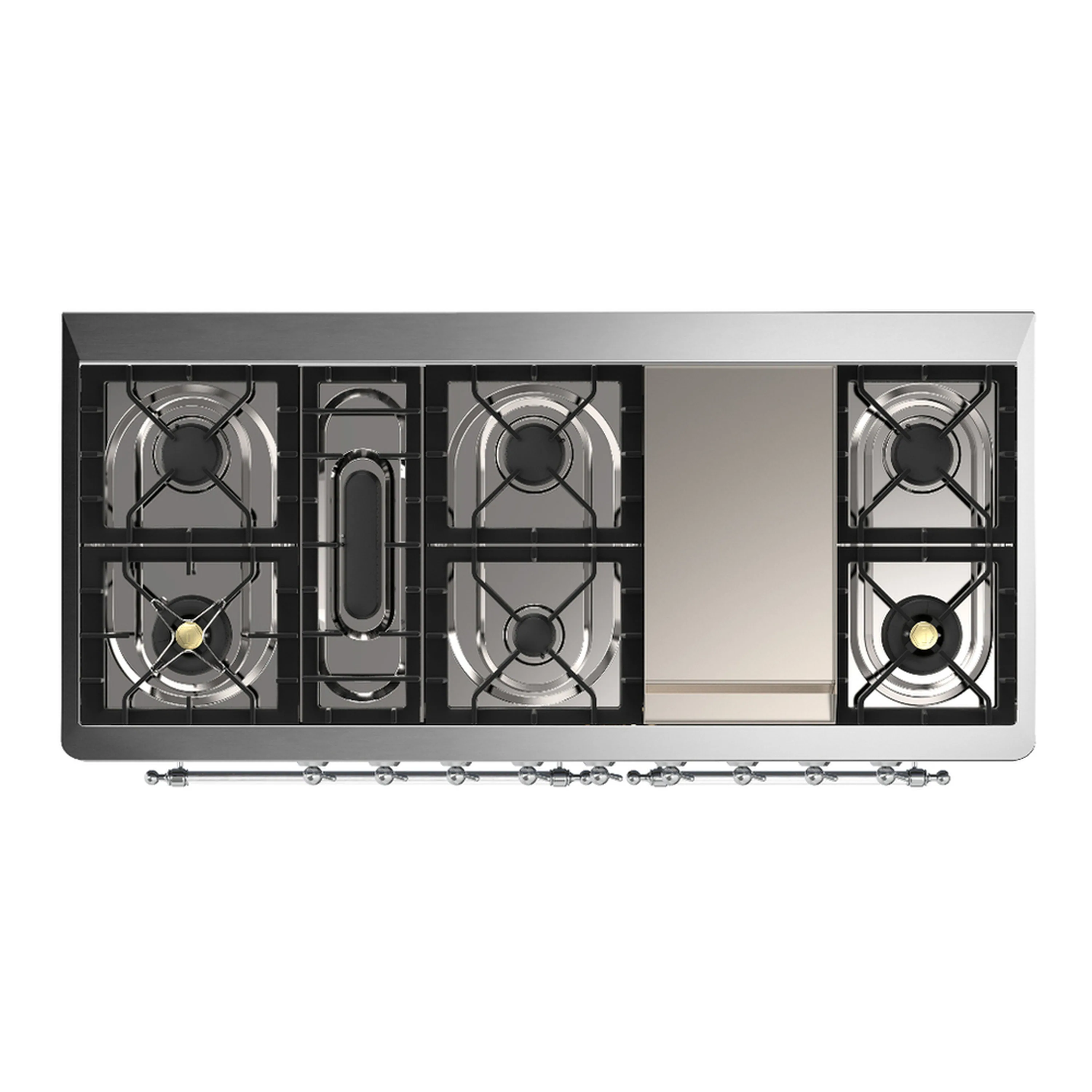 ILVE Majestic III 60-inch Dual Fuel Range with 5 Liquid Propane Burner, Griddle and Solid Door Electric Oven in Midnight Blue with Chrome Trim (UM60FQNR3MBCLP) - Image 2