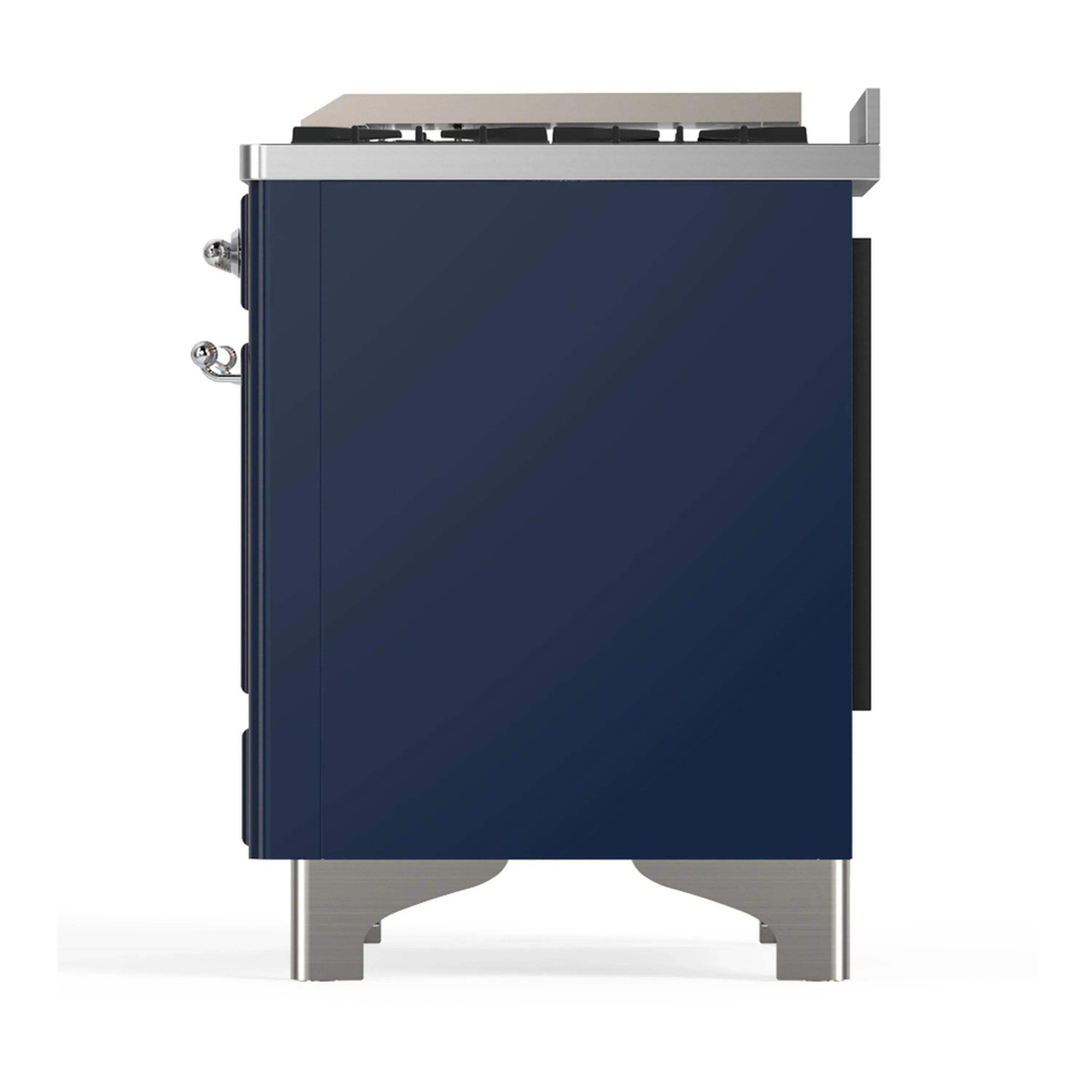 ILVE Majestic III 60-inch Dual Fuel Range with 7 Natural Gas Burner, Griddle, French Top and Triple Glass Door Electric Oven in Midnight Blue with Chrome Trim (UM60FSNR3MBC) - Image 9