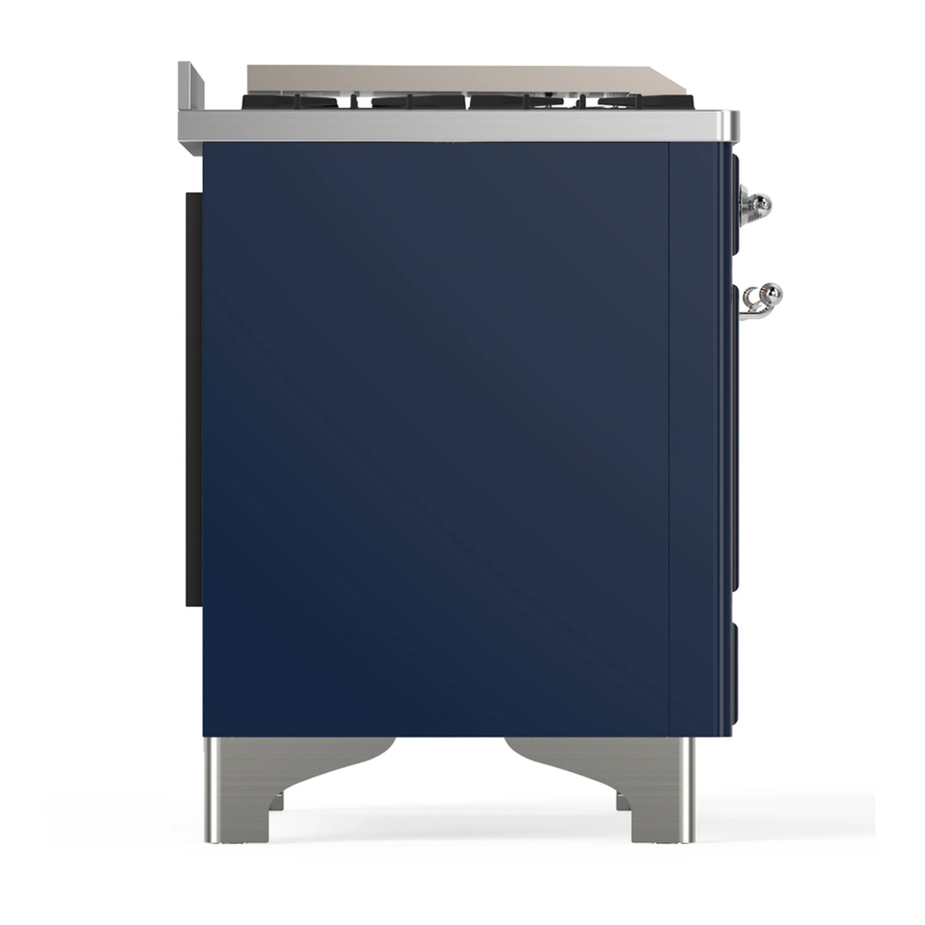 ILVE Majestic III 60-inch Dual Fuel Range with 7 Natural Gas Burner, Griddle, French Top and Solid Door Electric Oven in Midnight Blue with Chrome Trim (UM60FSQNR3MBC) - Image 8