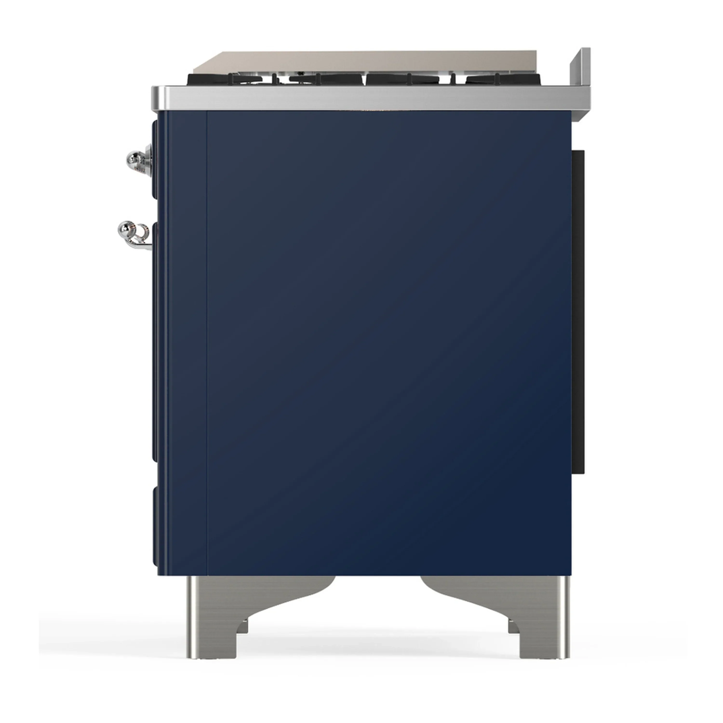 ILVE Majestic III 60-inch Dual Fuel Range with 5 Liquid Propane Burner, Griddle, French Top and Solid Door Electric Oven in Midnight Blue with Chrome Trim (UM60FSQNR3MBCLP) - Image 9