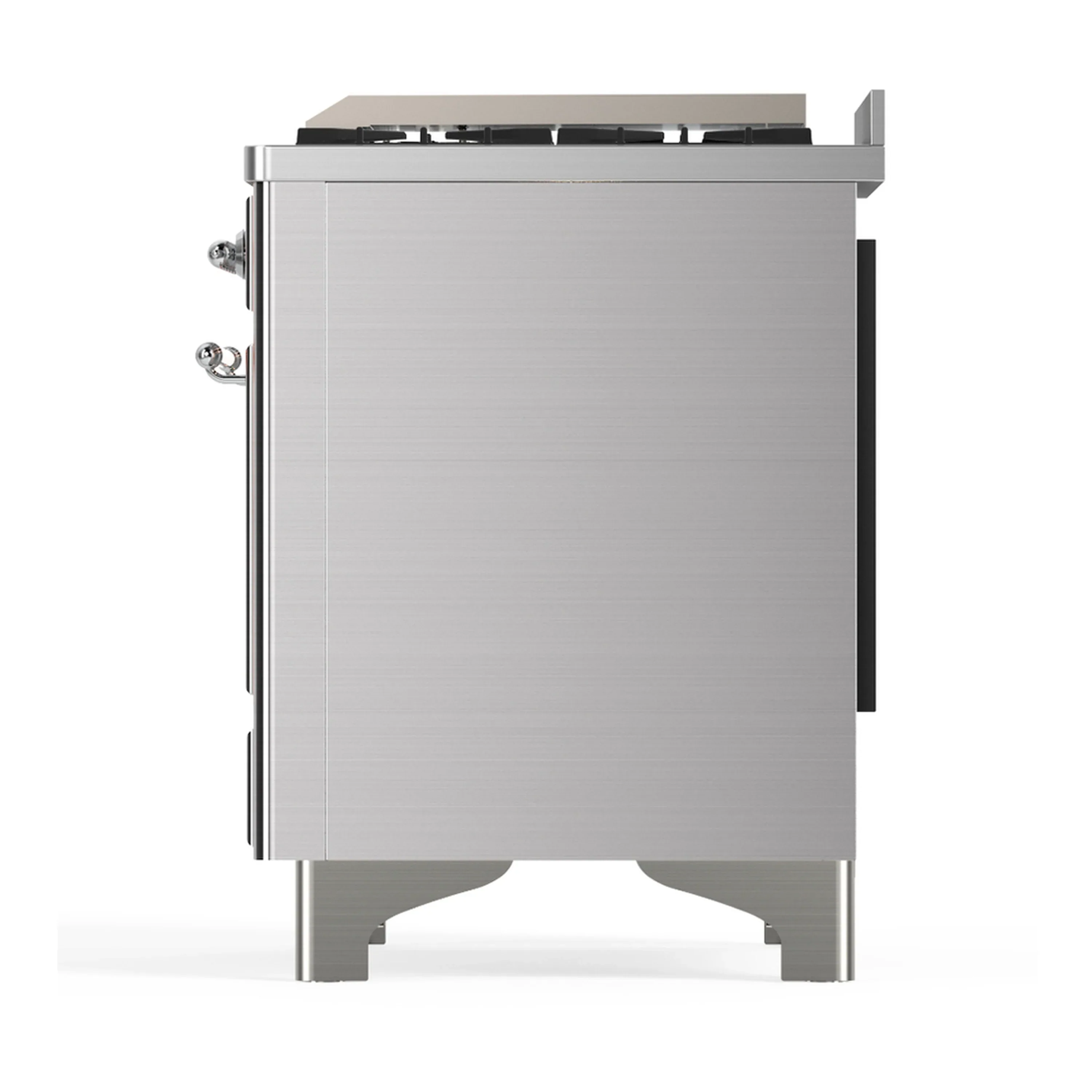 ILVE Majestic III 60-inch Dual Fuel Range with 5 Liquid Propane Burner, Griddle, French Top and Triple Glass Door Electric Oven in Stainless Steel with Chrome Trim (UM60FSNR3SSCLP) - Image 9