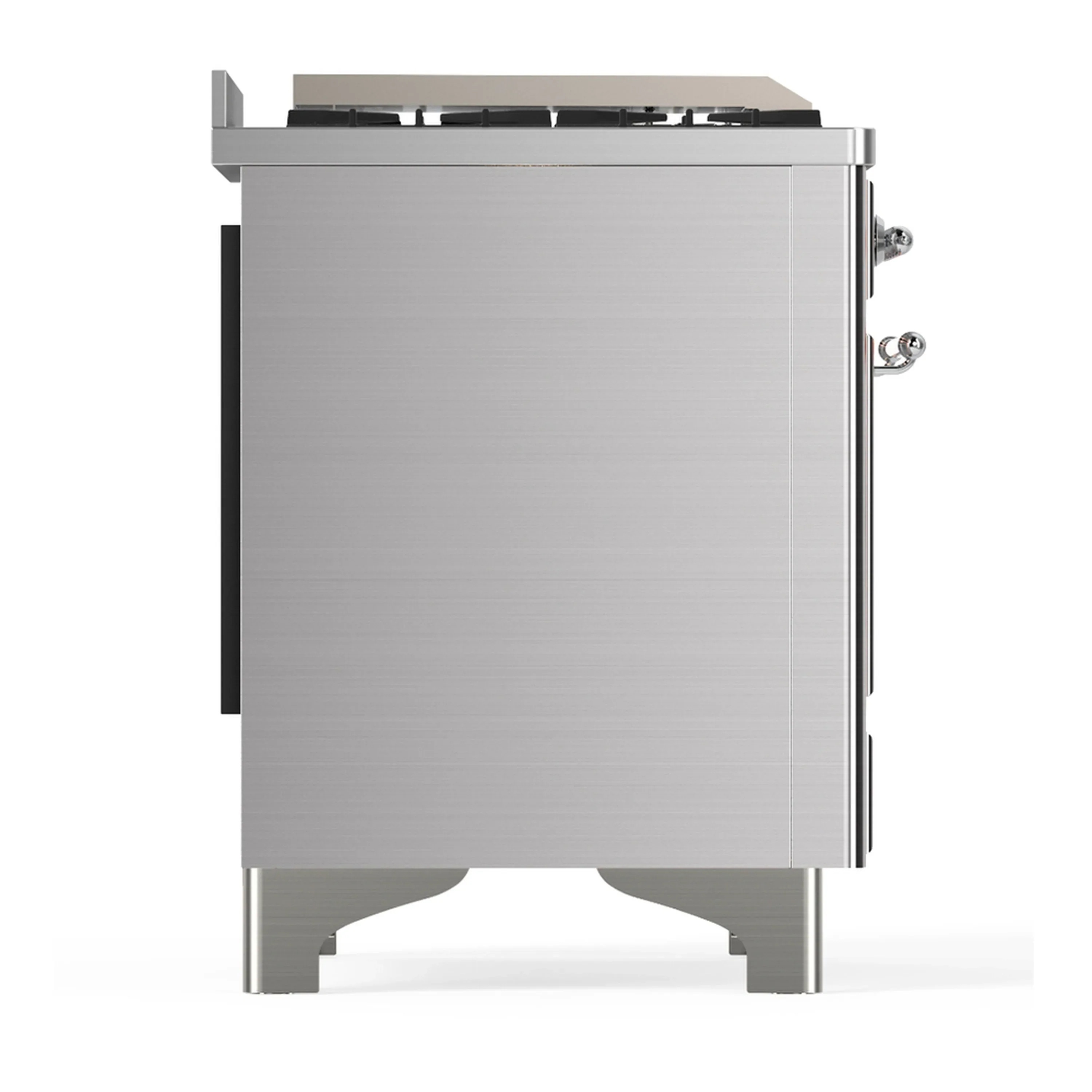 ILVE Majestic III 60-inch Dual Fuel Range with 7 Natural Gas Burner, Griddle, French Top and Solid Door Electric Oven in Stainless Steel with Chrome Trim (UM60FSQNR3SSC) - Image 8