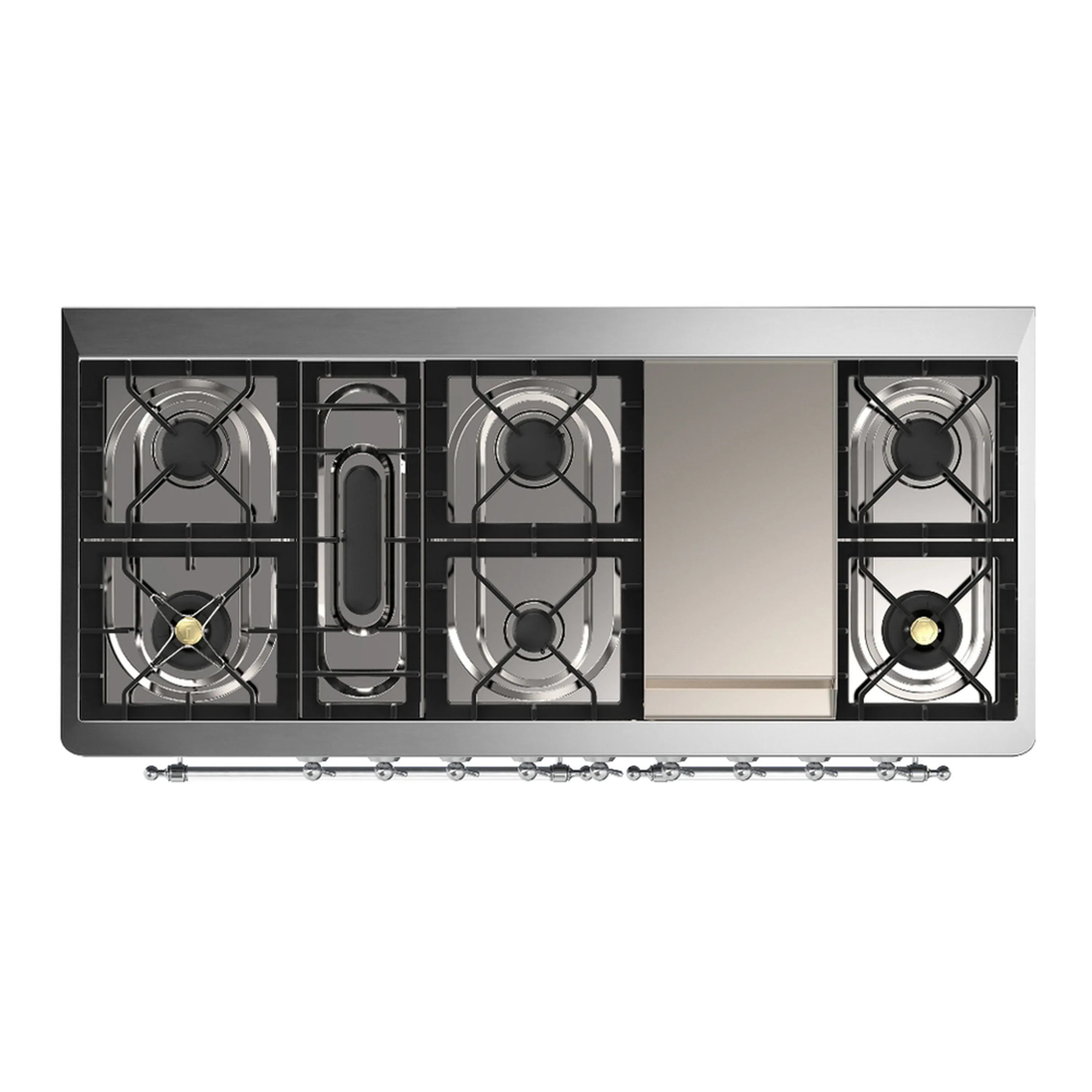 ILVE Majestic III 60-inch Dual Fuel Range with 5 Liquid Propane Burner, Griddle and Triple Glass Door Electric Oven in White with Chrome Trim (UM60FNR3WHCLP) - Image 2