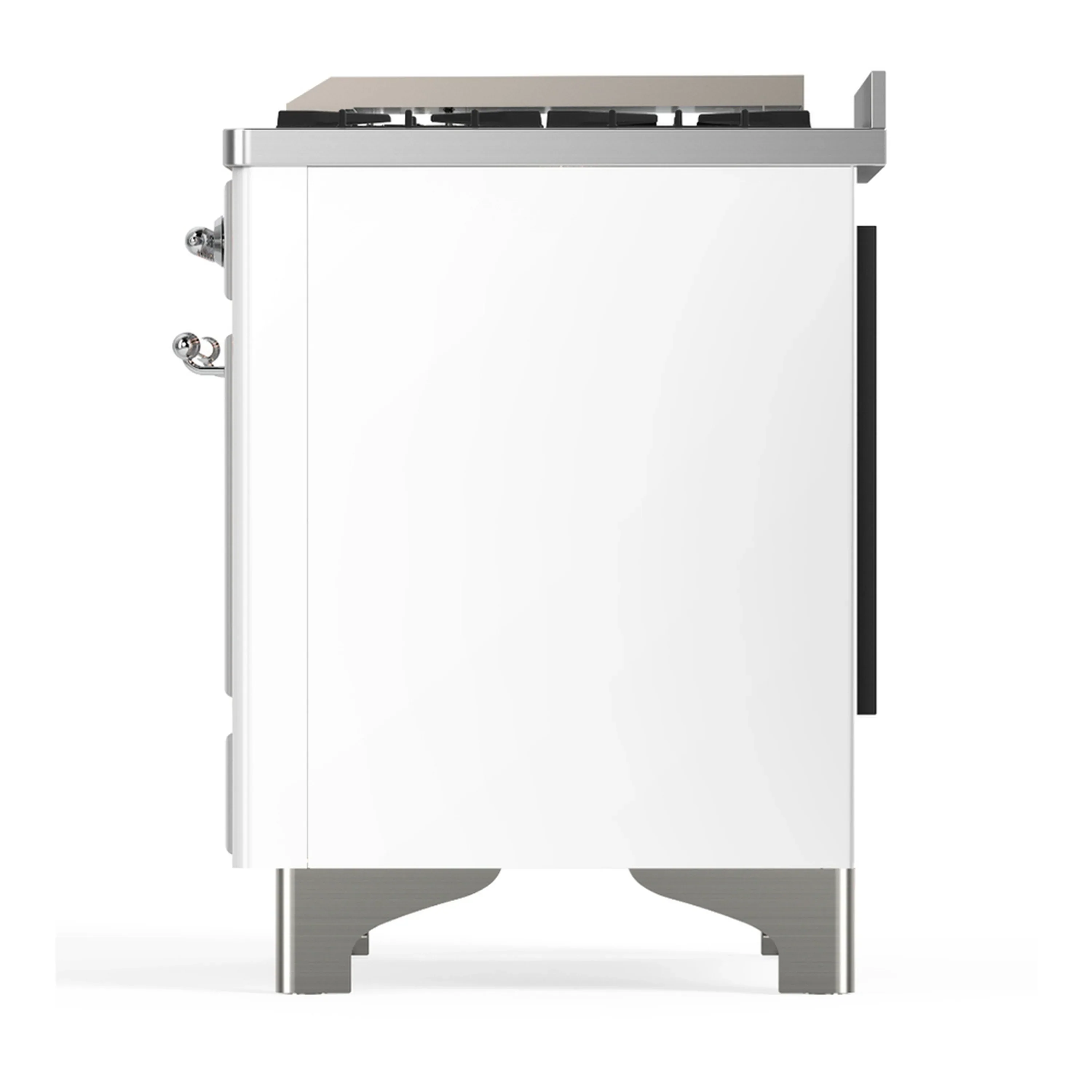 ILVE Majestic III 60-inch Dual Fuel Range with 5 Liquid Propane Burner, Griddle and Triple Glass Door Electric Oven in White with Chrome Trim (UM60FNR3WHCLP) - Image 9