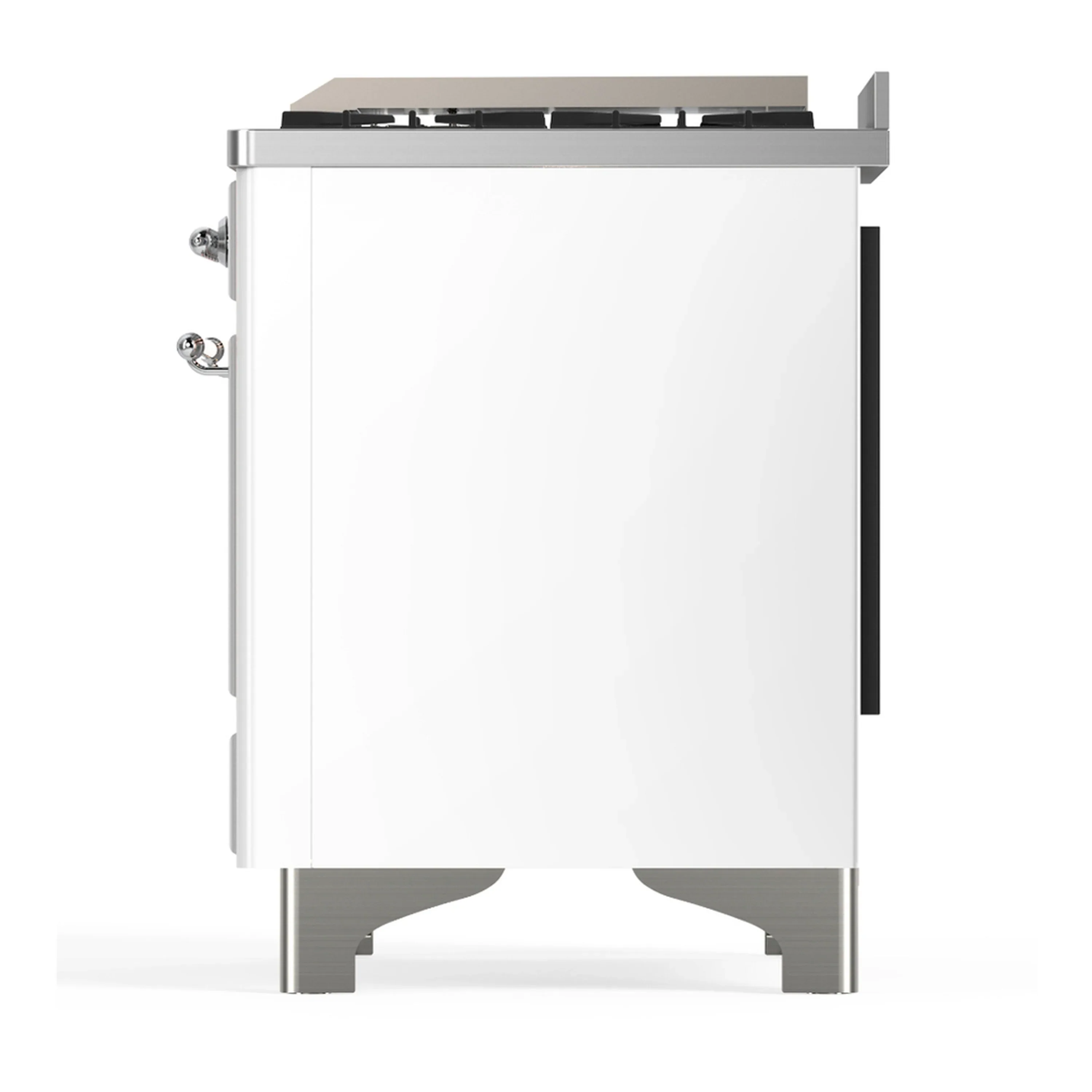 ILVE Majestic III 60-inch Dual Fuel Range with 5 Liquid Propane Burner, Griddle and Solid Door Electric Oven in White with Chrome Trim (UM60FQNR3WHCLP) - Image 9