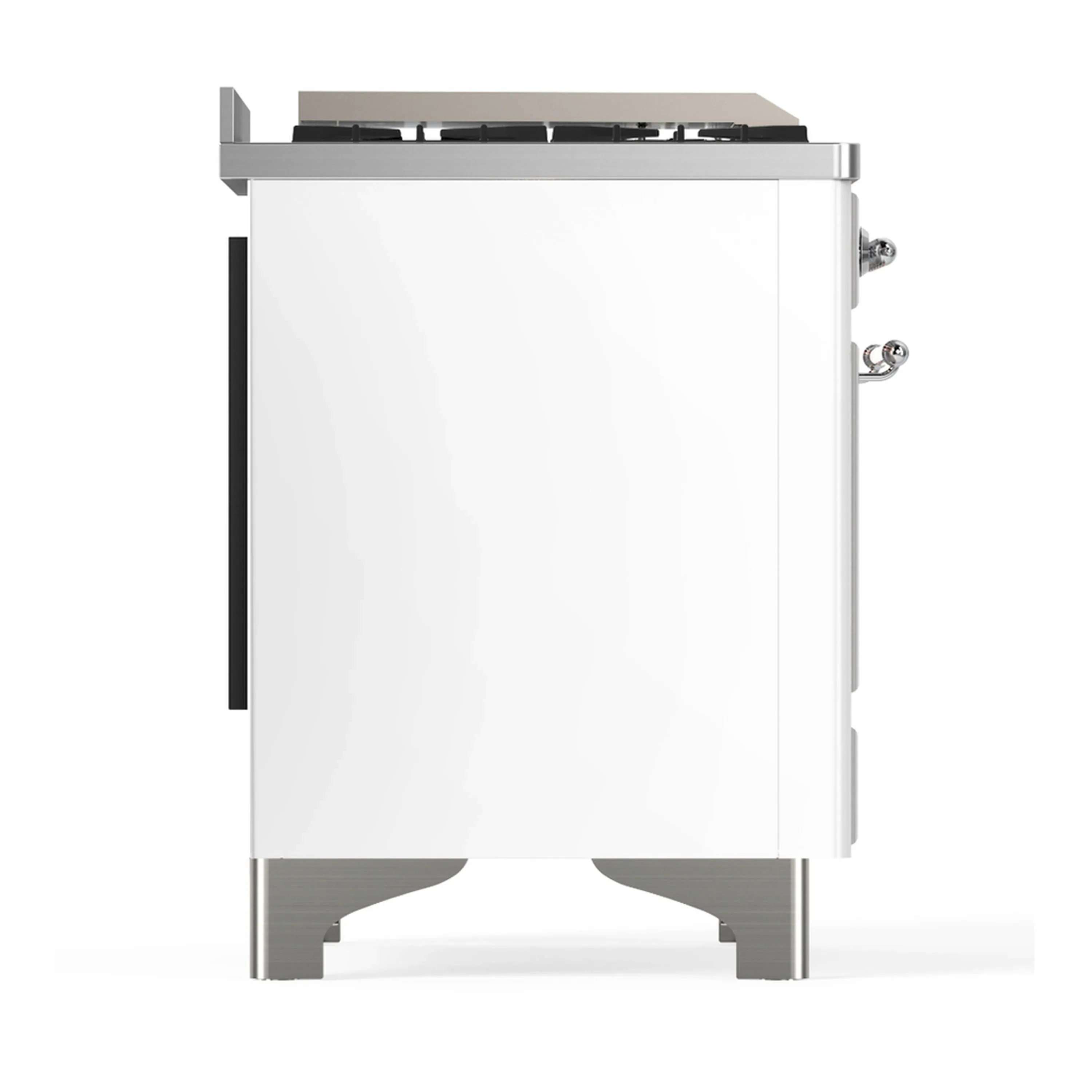 ILVE Majestic III 60-inch Dual Fuel Range with 7 Natural Gas Burner, Griddle, French Top and Triple Glass Door Electric Oven in White with Chrome Trim (UM60FSNR3WHC) - Image 8