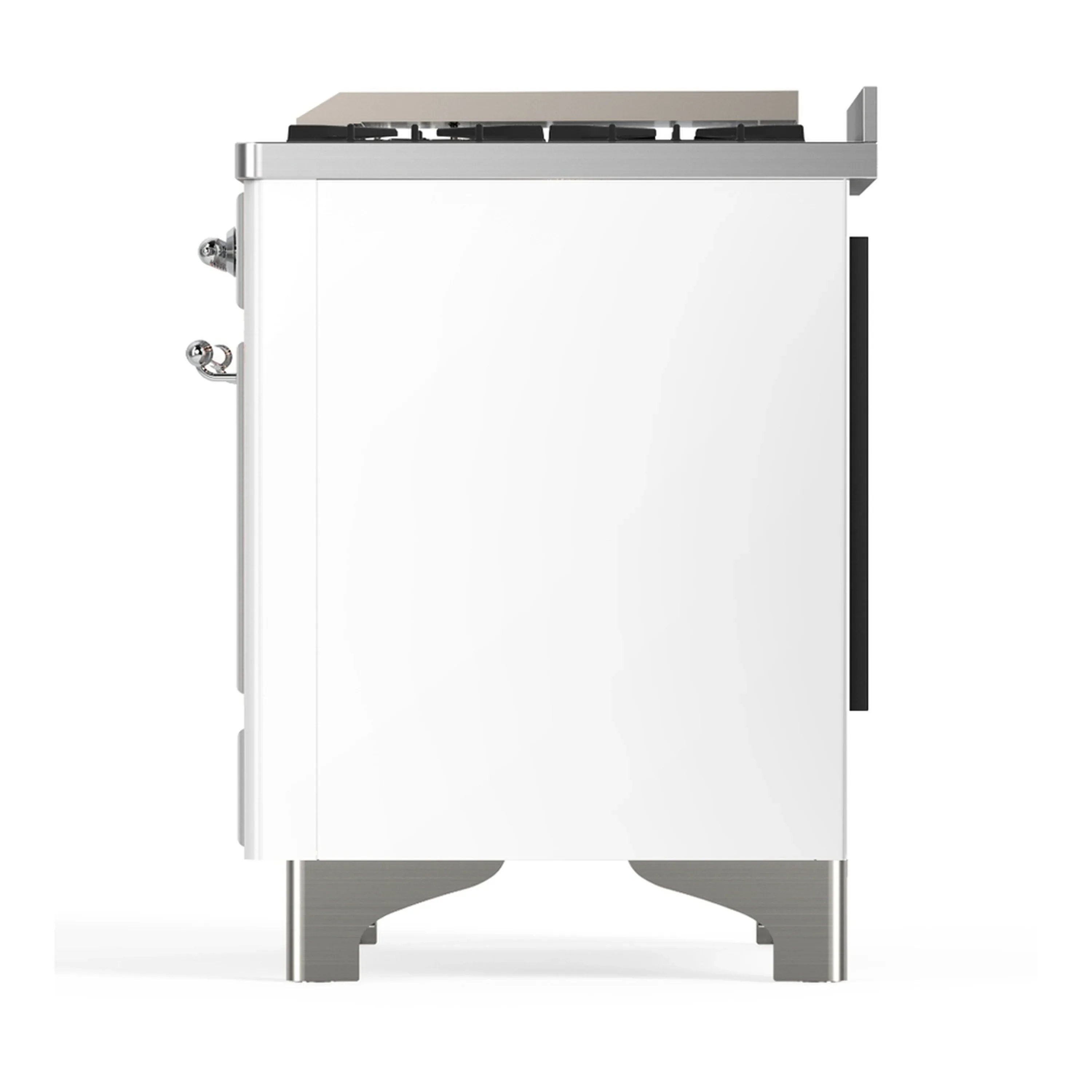 ILVE Majestic III 60-inch Dual Fuel Range with 7 Natural Gas Burner, Griddle, French Top and Triple Glass Door Electric Oven in White with Chrome Trim (UM60FSNR3WHC) - Image 9