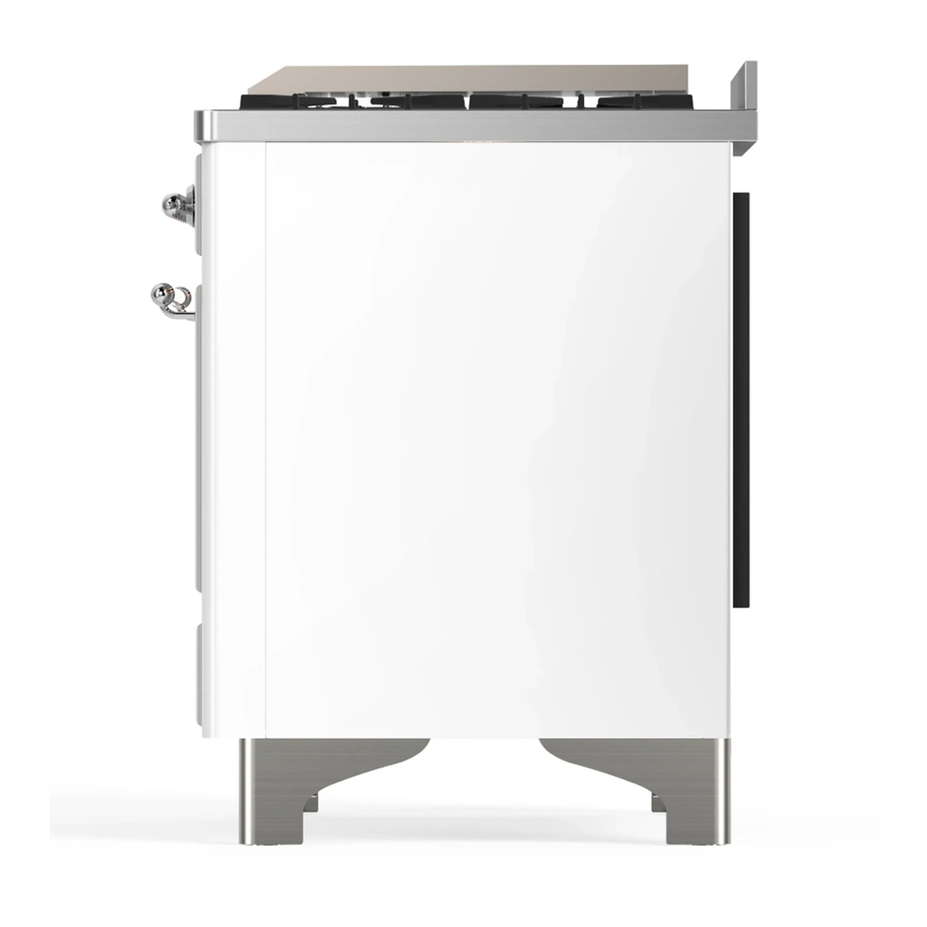 ILVE Majestic III 60-inch Dual Fuel Range with 7 Natural Gas Burner, Griddle, French Top and Solid Door Electric Oven in White with Chrome Trim (UM60FSQNR3WHC) - Image 8