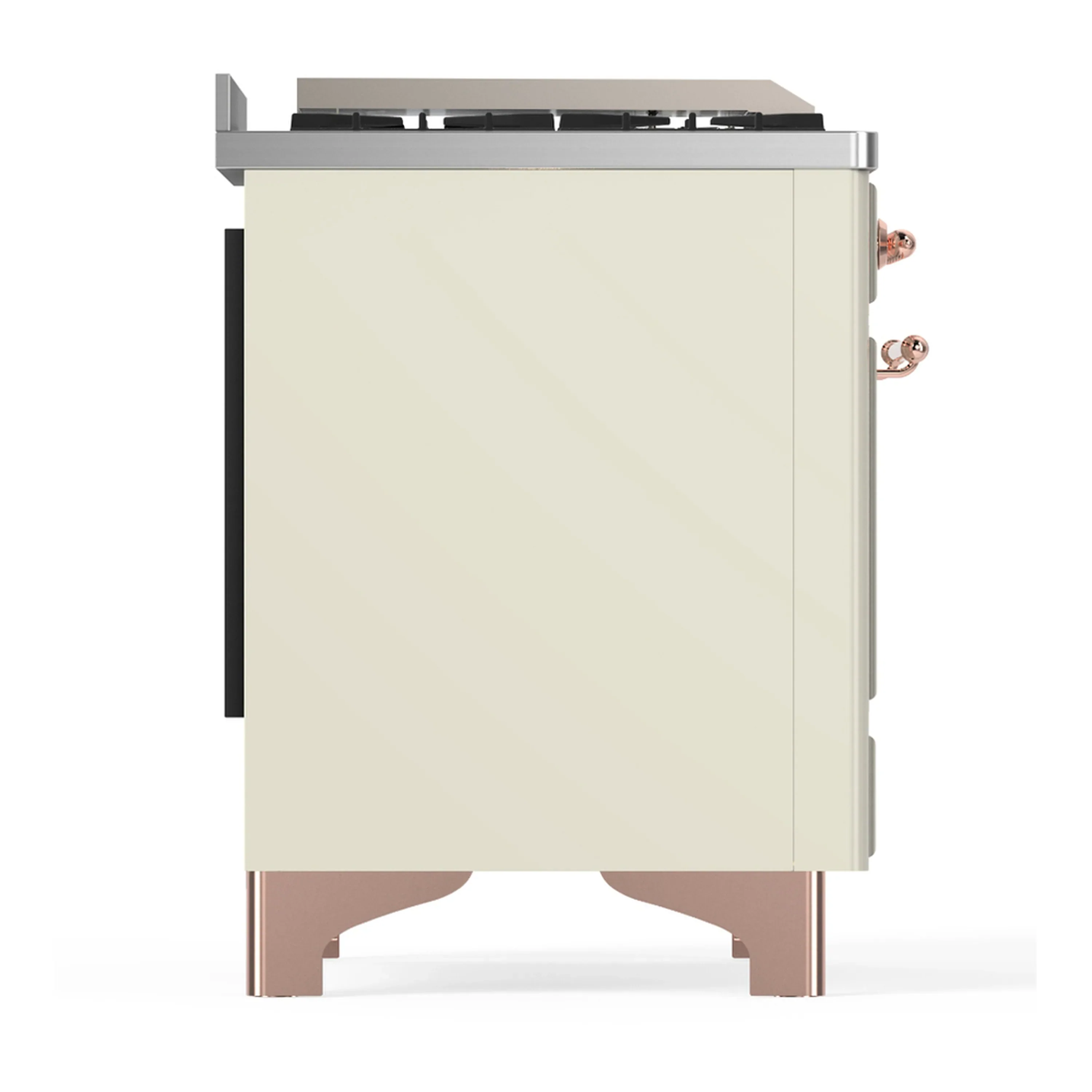 ILVE Majestic III 60-inch Dual Fuel Range with 7 Natural Gas Burner, Griddle and Triple Glass Door Electric Oven in Antique White with Copper Trim (UM60FNR3AWP) - Image 8