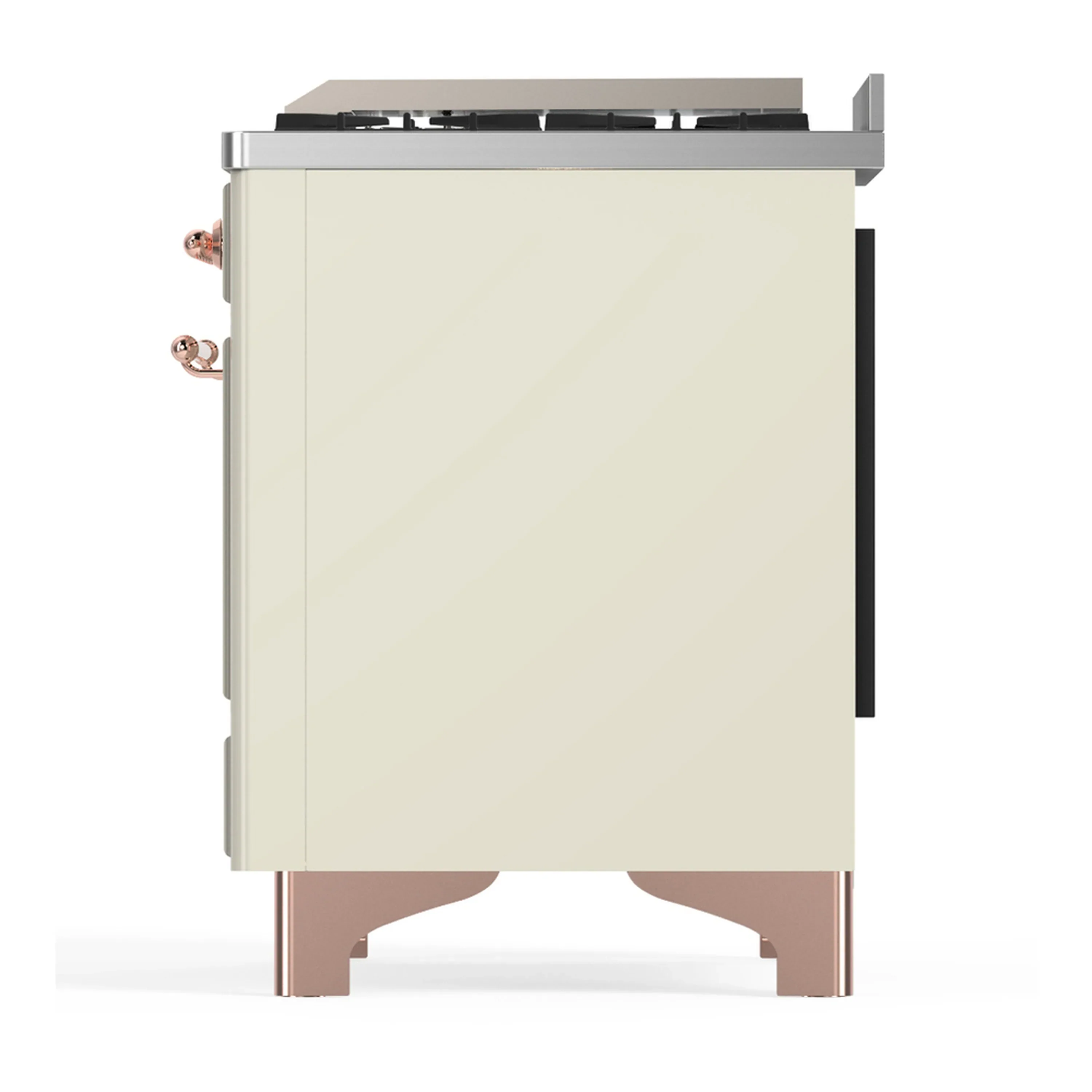 ILVE Majestic III 60-inch Dual Fuel Range with 5 Liquid Propane Burner, Griddle and Triple Glass Door Electric Oven in Antique White with Copper Trim (UM60FNR3AWPLP) - Image 9