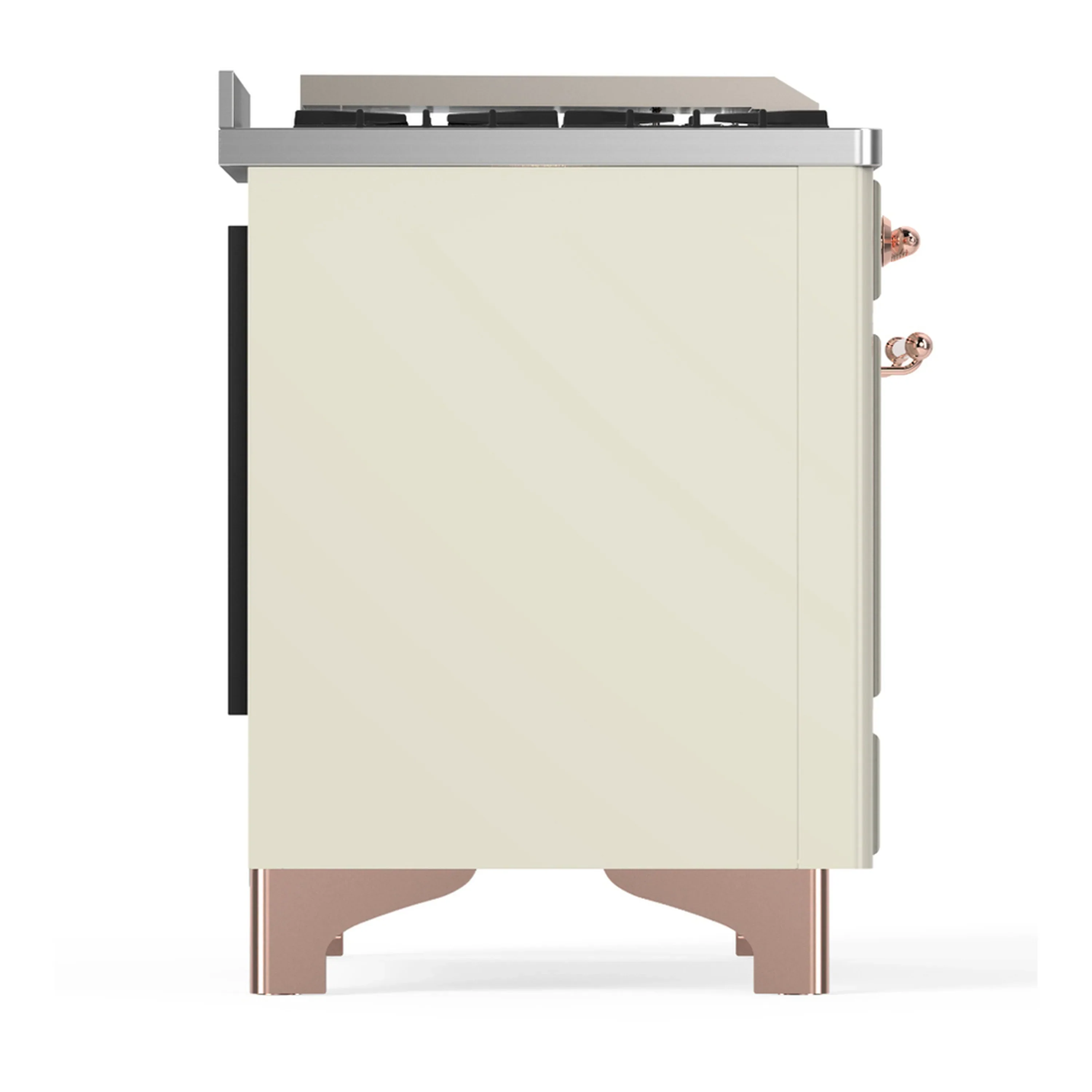 ILVE Majestic III 60-inch Dual Fuel Range with 7 Natural Gas Burner, Griddle and Solid Door Electric Oven in Antique White with Copper Trim (UM60FQNR3AWP) - Image 8