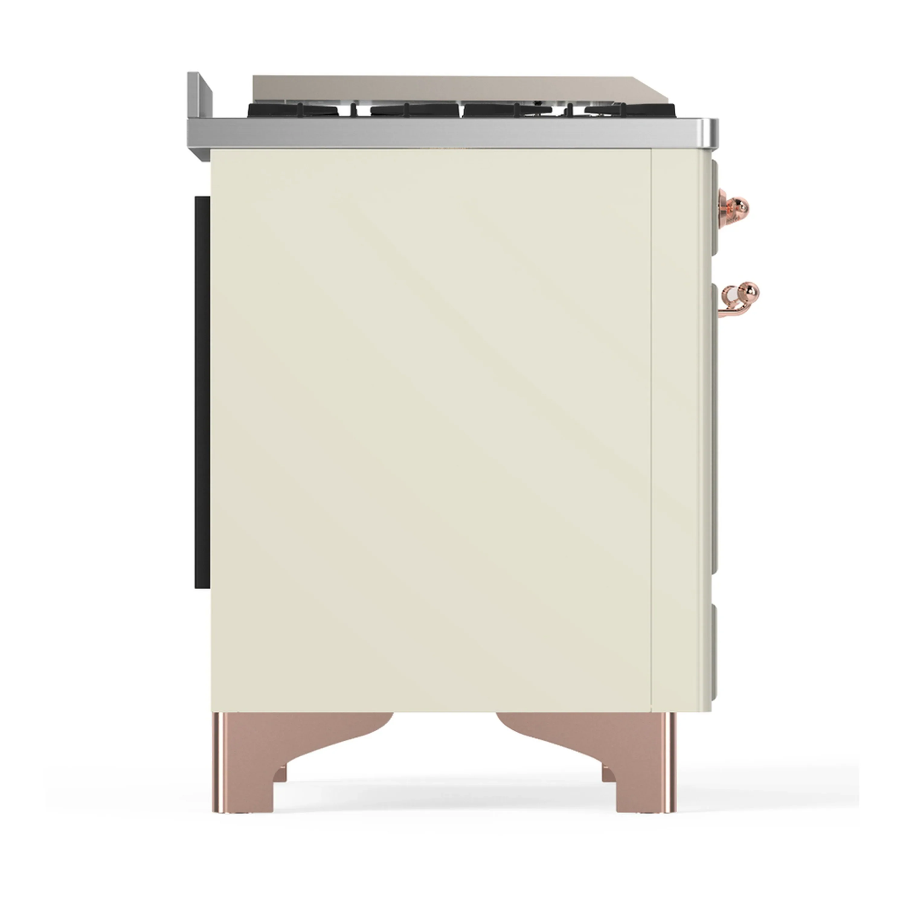 ILVE Majestic III 60-inch Dual Fuel Range with 5 Liquid Propane Burner, Griddle, French Top and Triple Glass Door Electric Oven in Antique White with Copper Trim (UM60FSNR3AWPLP) - Image 8