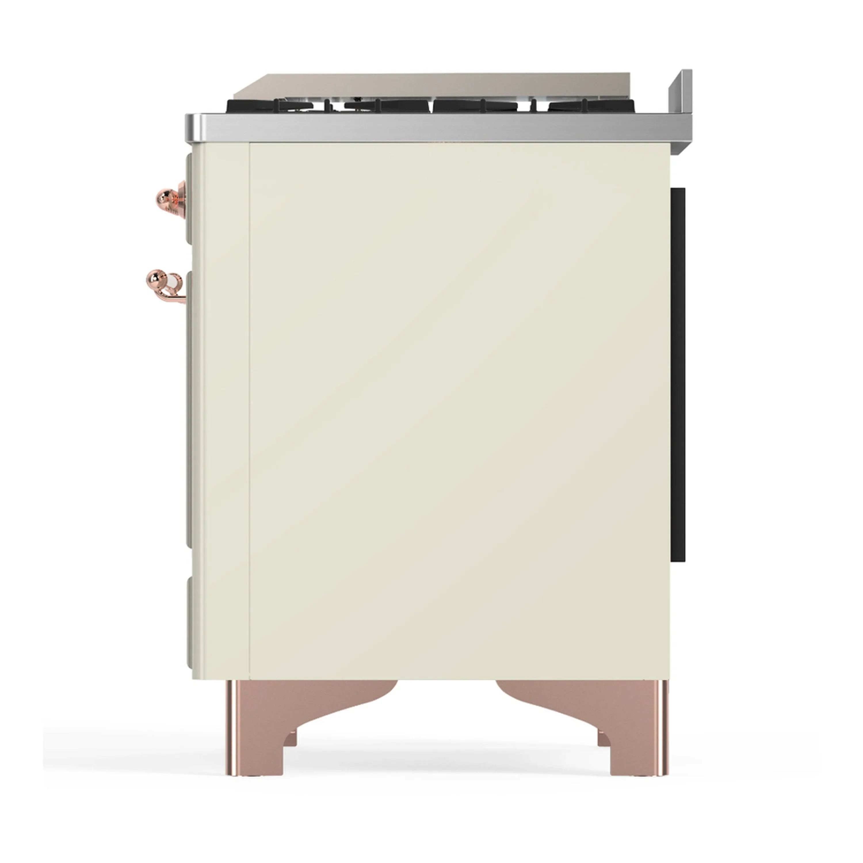 ILVE Majestic III 60-inch Dual Fuel Range with 5 Liquid Propane Burner, Griddle, French Top and Triple Glass Door Electric Oven in Antique White with Copper Trim (UM60FSNR3AWPLP) - Image 9
