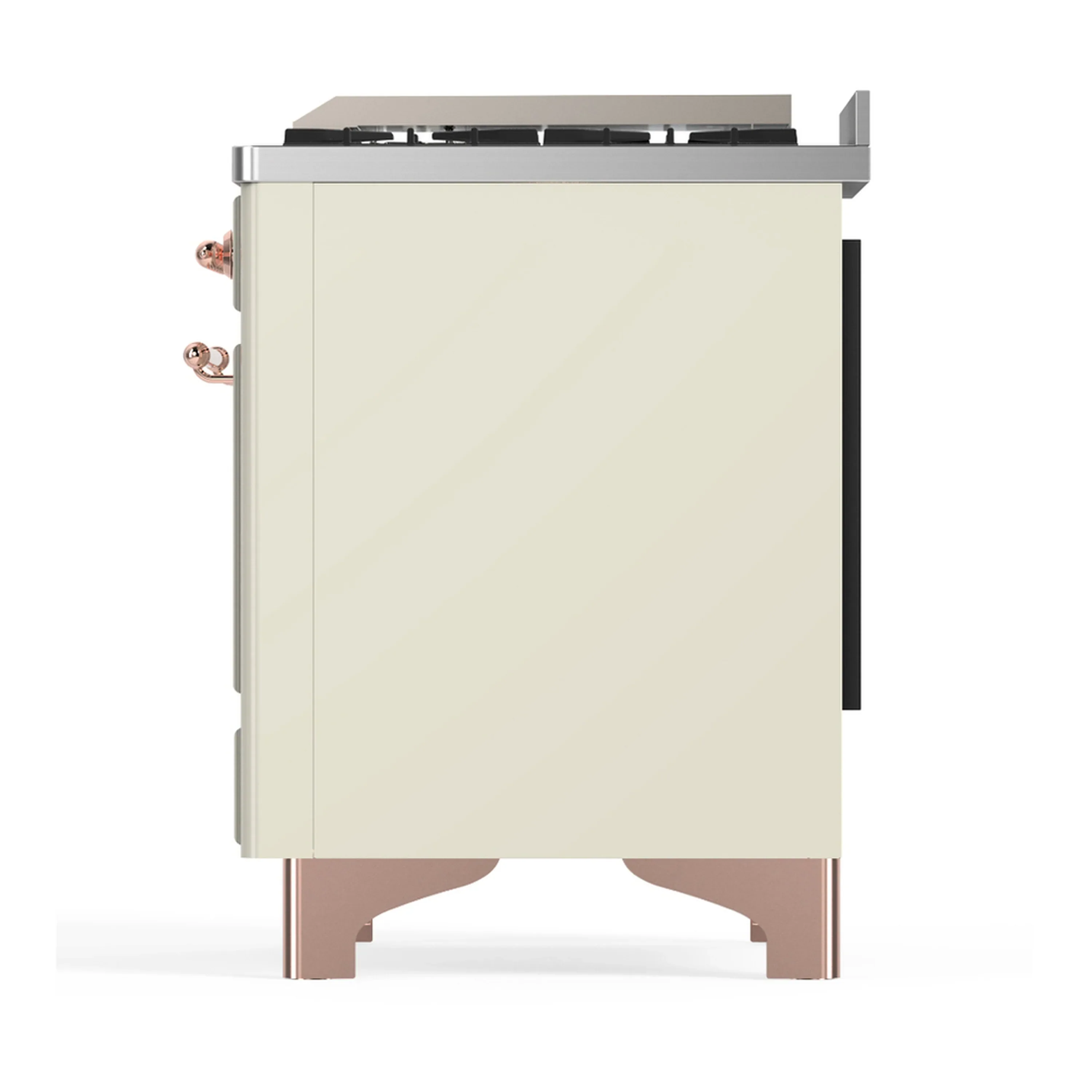 ILVE Majestic III 60-inch Dual Fuel Range with 7 Natural Gas Burner, Griddle, French Top and Solid Door Electric Oven in Antique White with Copper Trim (UM60FSQNR3AWP) - Image 9