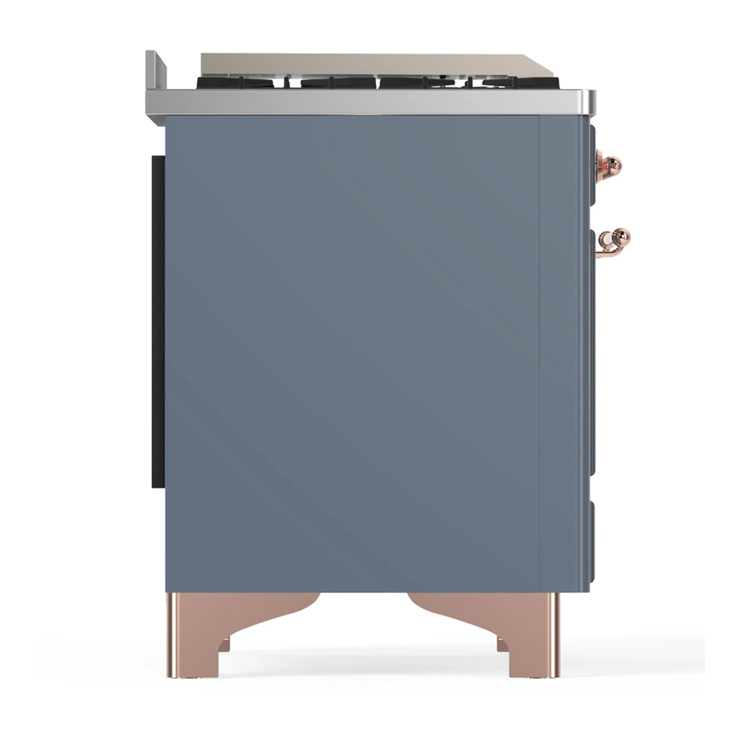 ILVE Majestic III 60-inch Dual Fuel Range with 7 Natural Gas Burner, Griddle and Triple Glass Door Electric Oven in Blue Grey with Copper Trim (UM60FNR3BGP) - Image 8