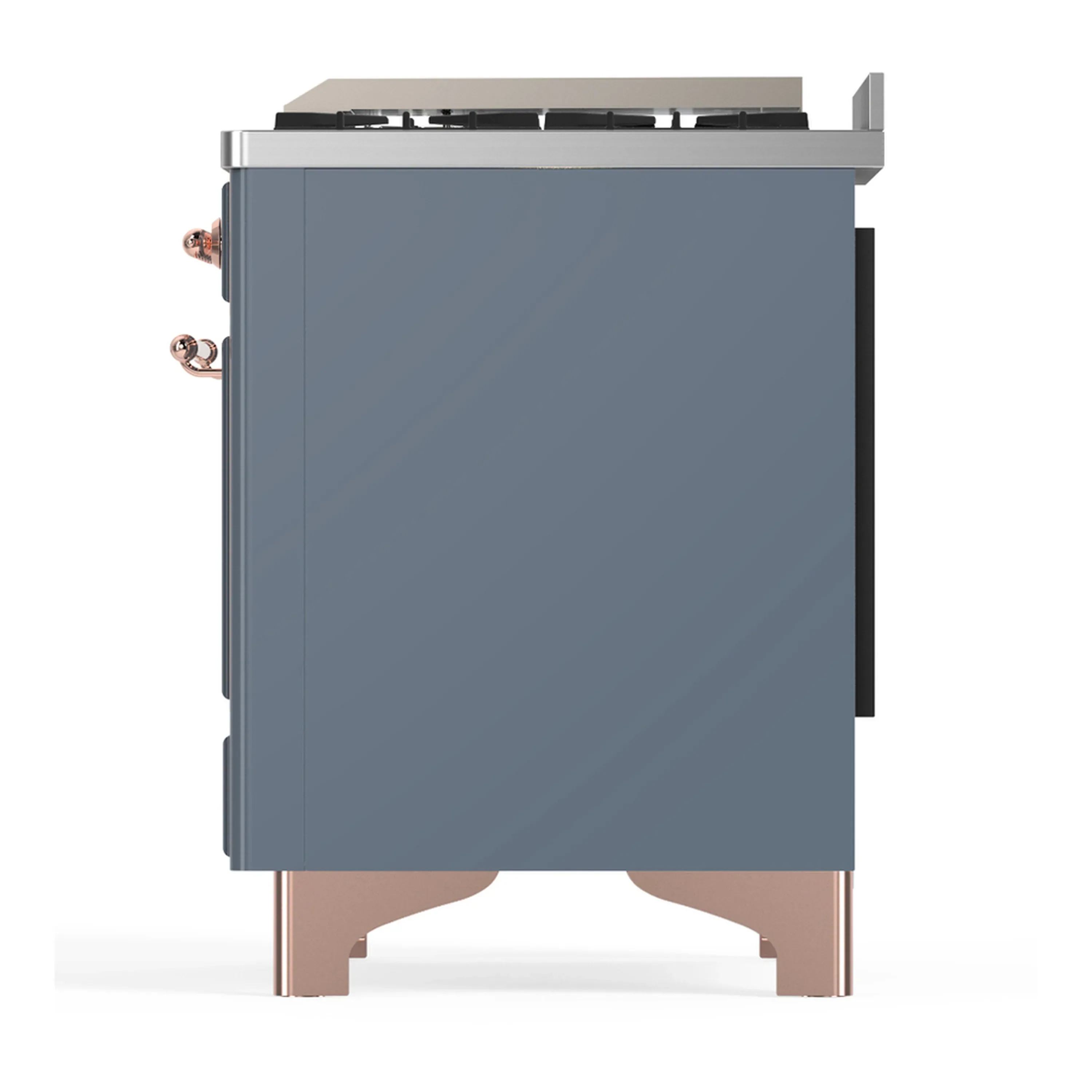 ILVE Majestic III 60-inch Dual Fuel Range with 5 Liquid Propane Burner, Griddle and Triple Glass Door Electric Oven in Blue Grey with Copper Trim (UM60FNR3BGPLP) - Image 9
