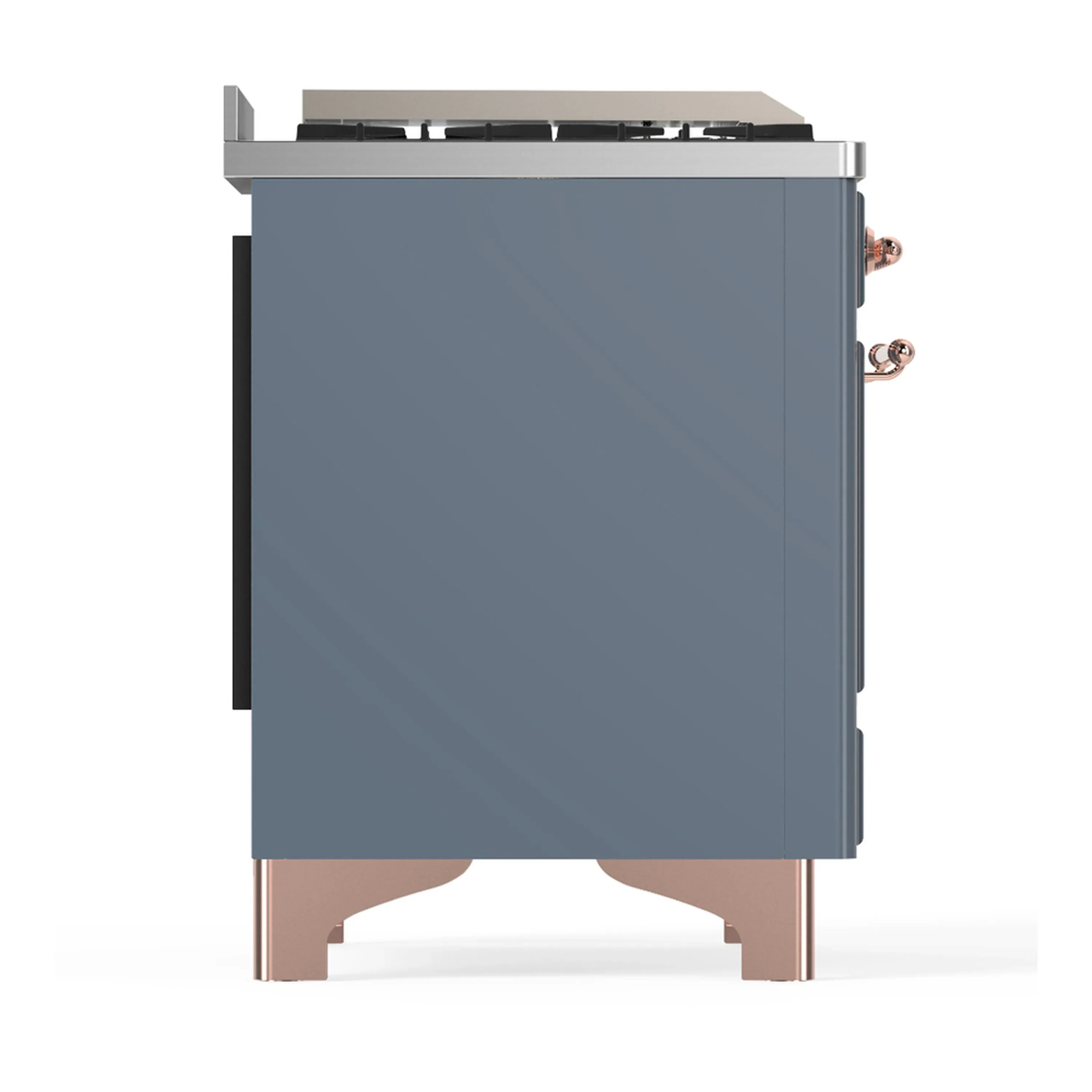 ILVE Majestic III 60-inch Dual Fuel Range with 5 Liquid Propane Burner, Griddle, French Top and Triple Glass Door Electric Oven in Blue Grey with Copper Trim (UM60FSNR3BGPLP) - Image 8
