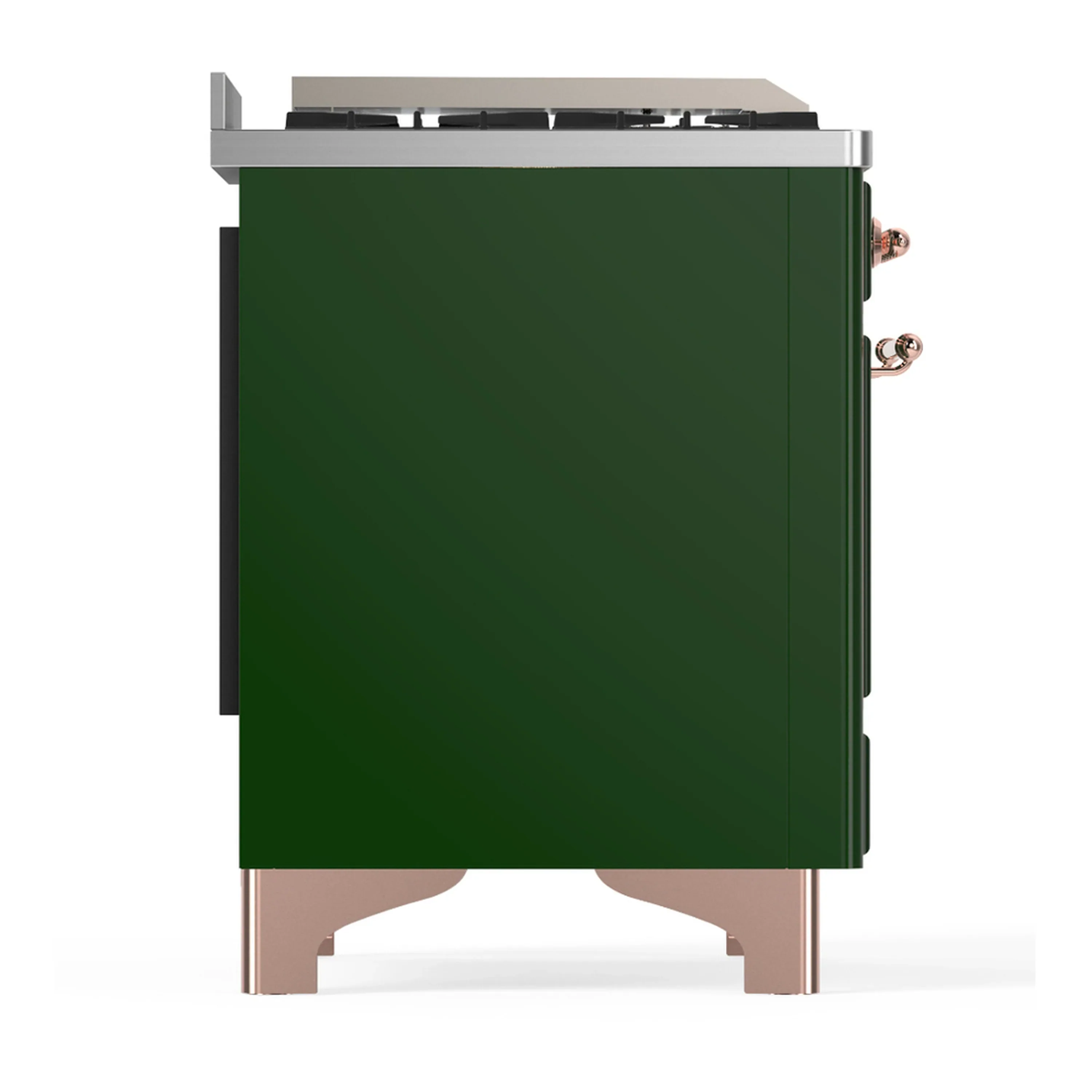 ILVE Majestic III 60-inch Dual Fuel Range with 7 Natural Gas Burner, Griddle and Solid Door Electric Oven in Emerald Green with Copper Trim (UM60FQNR3EGP) - Image 8