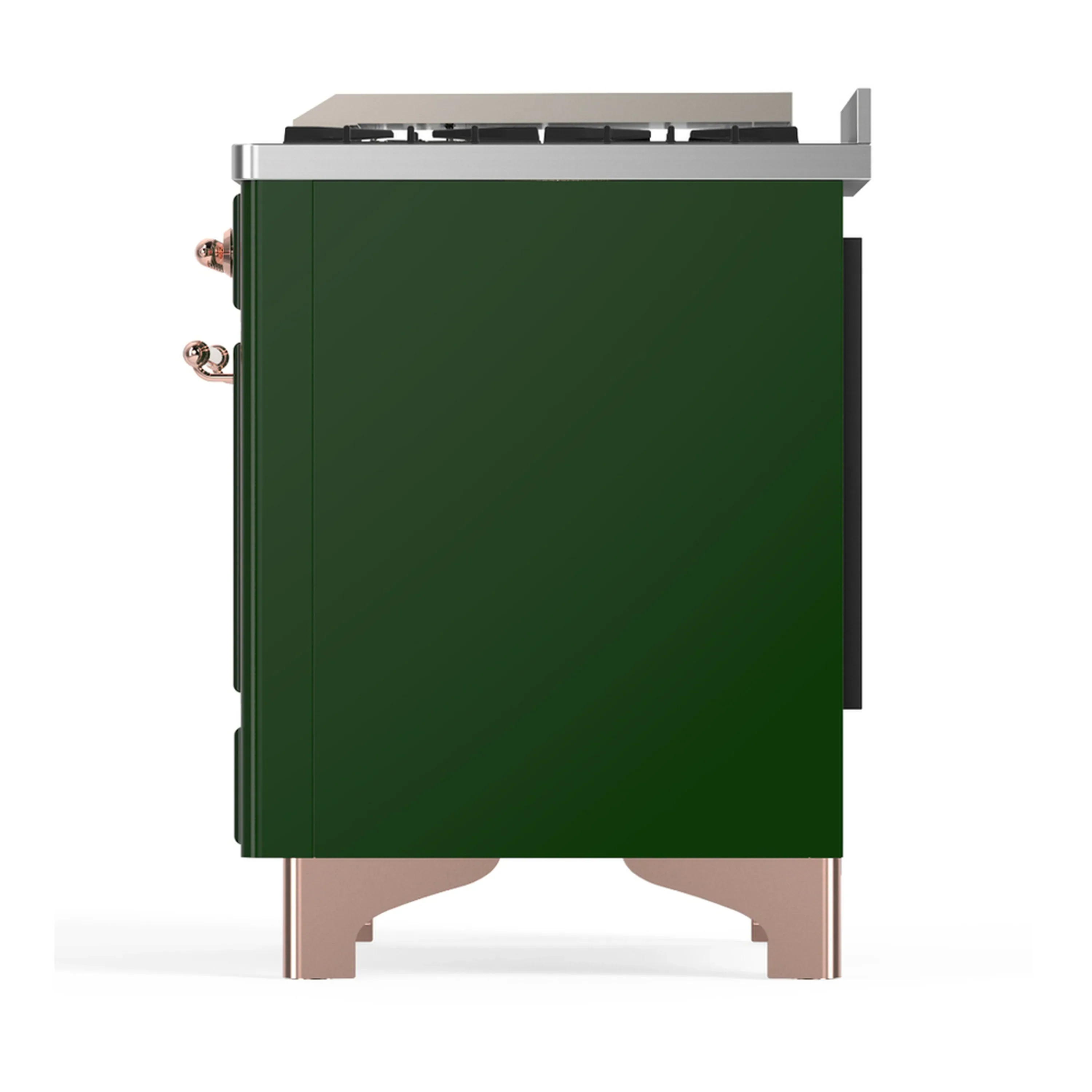 ILVE Majestic III 60-inch Dual Fuel Range with 5 Liquid Propane Burner, Griddle, French Top and Triple Glass Door Electric Oven in Emerald Green with Copper Trim (UM60FSNR3EGPLP) - Image 9