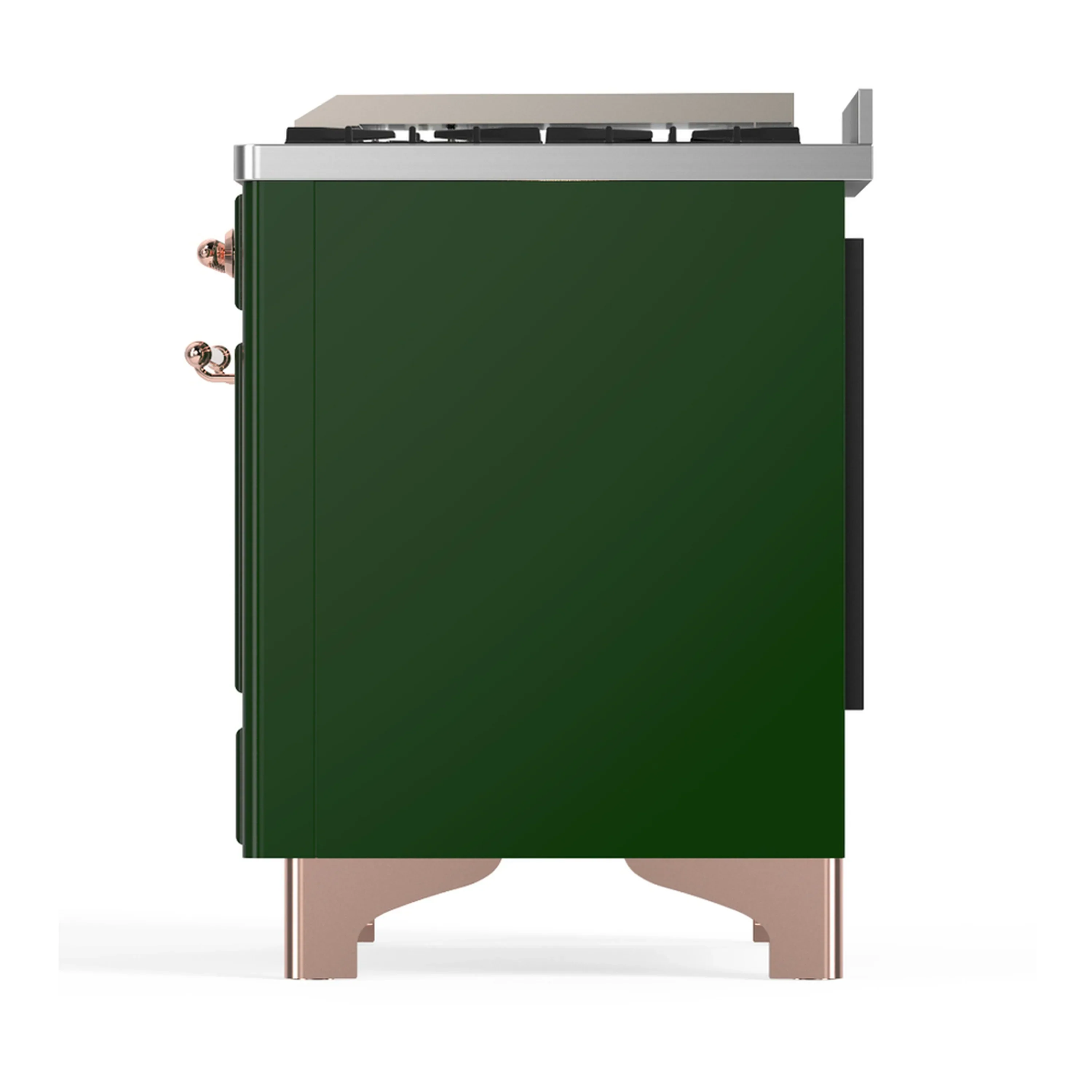 ILVE Majestic III 60-inch Dual Fuel Range with 5 Liquid Propane Burner, Griddle, French Top and Solid Door Electric Oven in Emerald Green with Copper Trim (UM60FSQNR3EGPLP) - Image 9