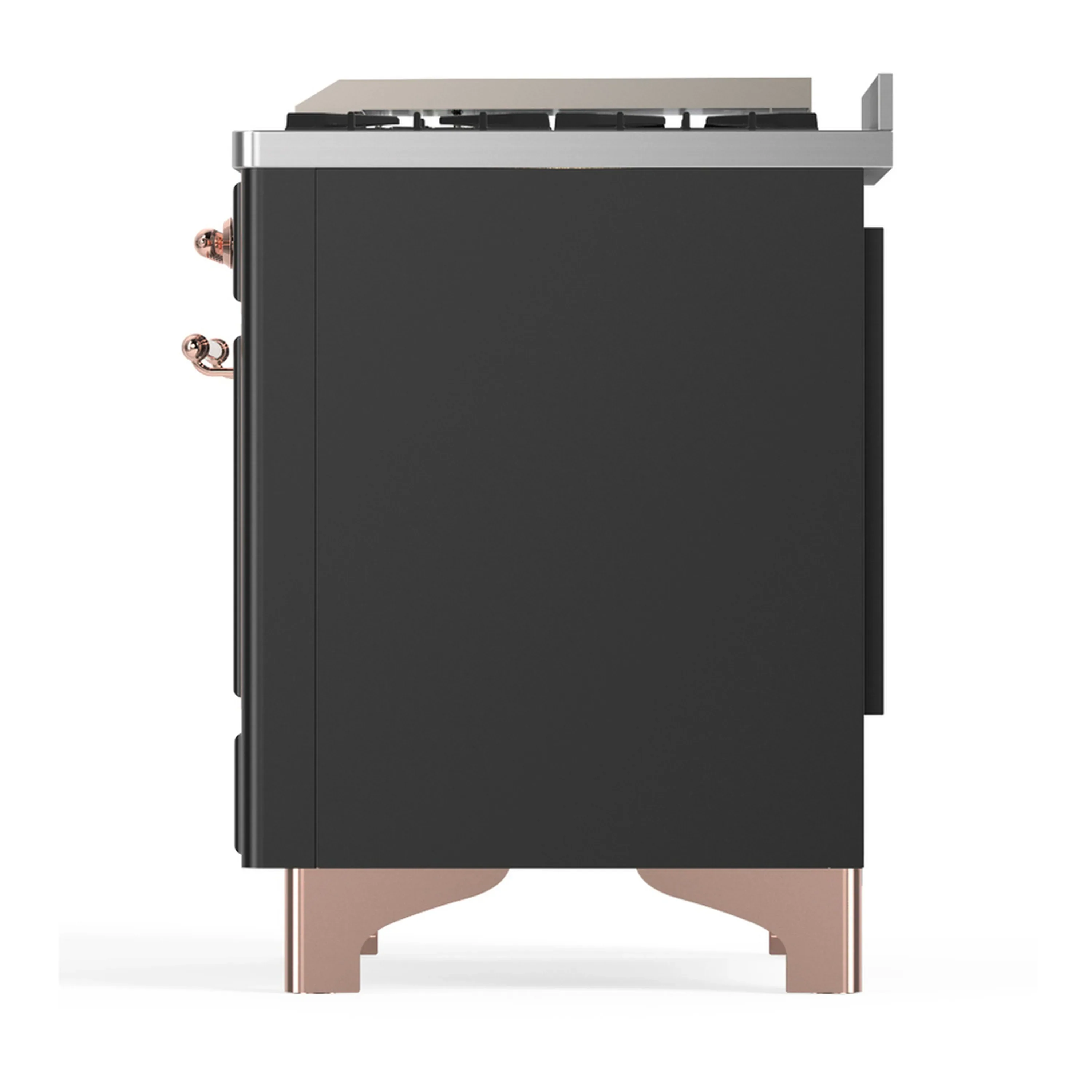 ILVE Majestic III 60-inch Dual Fuel Range with 7 Natural Gas Burner, Griddle and Solid Door Electric Oven in Graphite Matte with Copper Trim (UM60FQNR3MGP) - Image 9