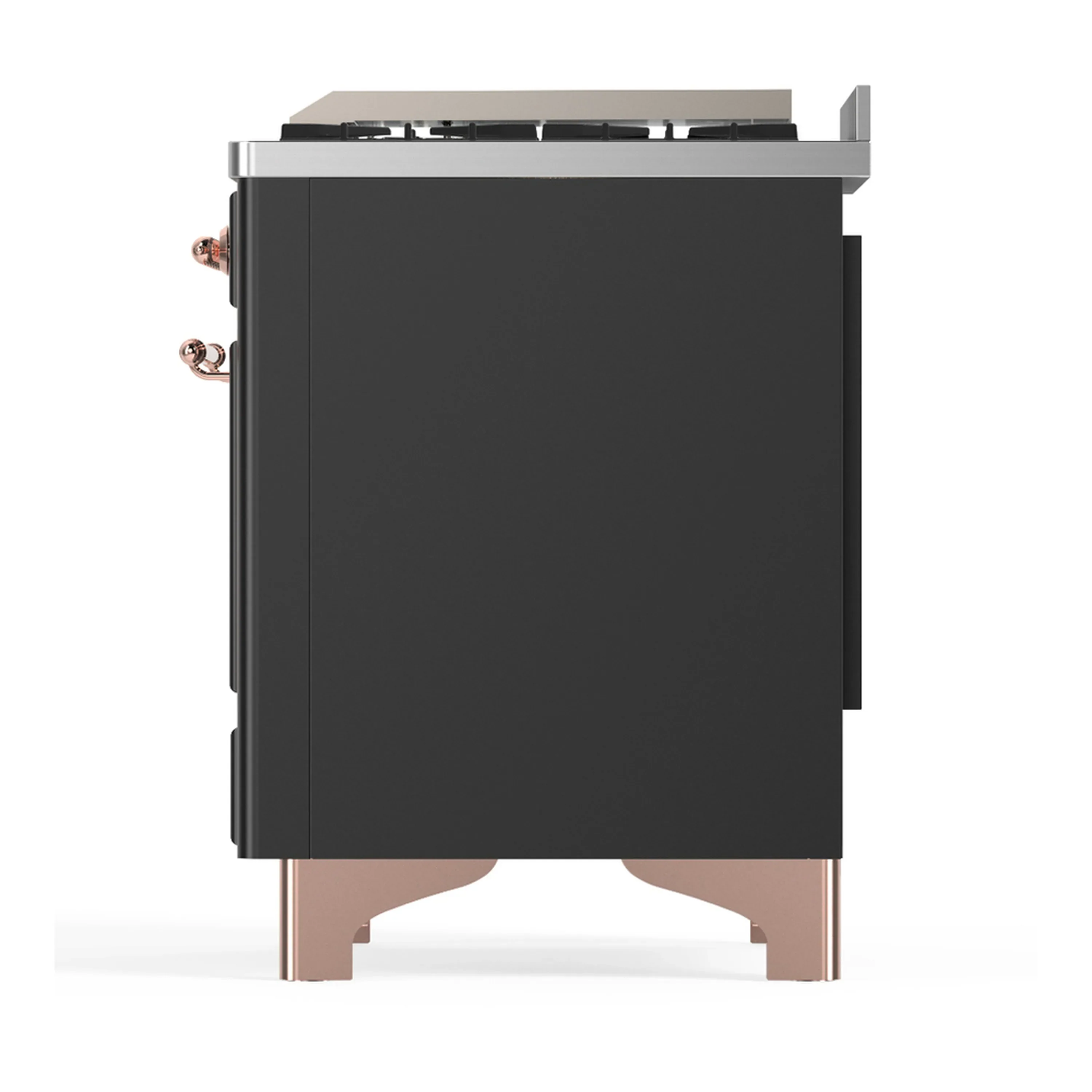 ILVE Majestic III 60-inch Dual Fuel Range with 5 Liquid Propane Burner, Griddle, French Top and Triple Glass Door Electric Oven in Graphite Matte with Copper Trim (UM60FSNR3MGPLP) - Image 9