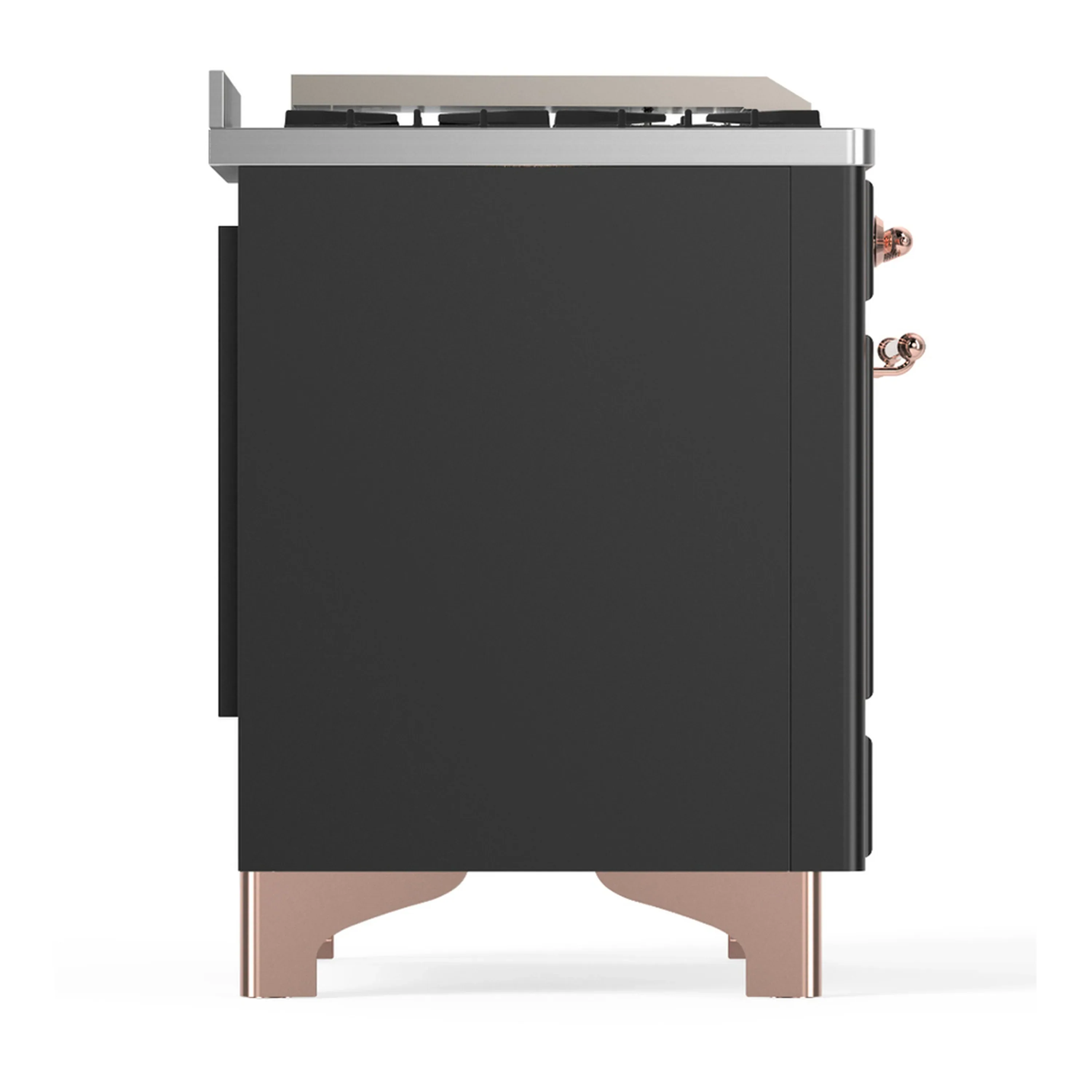 ILVE Majestic III 60-inch Dual Fuel Range with 7 Natural Gas Burner, Griddle, French Top and Solid Door Electric Oven in Graphite Matte with Copper Trim (UM60FSQNR3MGP) - Image 8