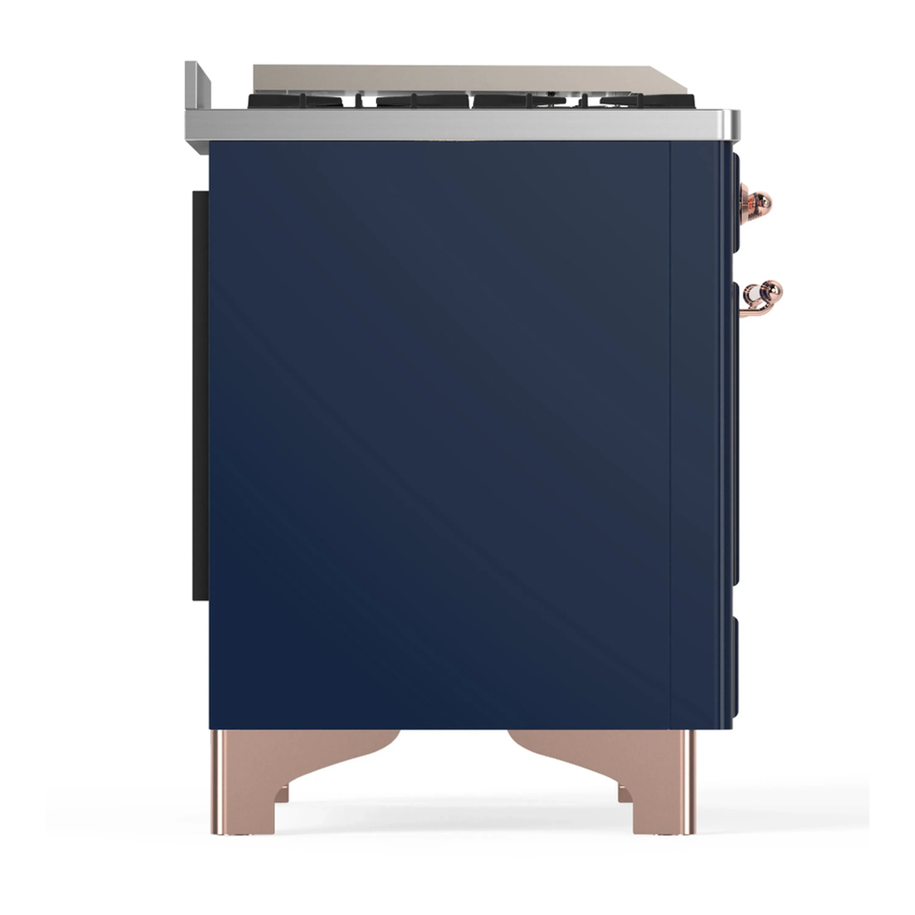 ILVE Majestic III 60-inch Dual Fuel Range with 5 Liquid Propane Burner, Griddle and Triple Glass Door Electric Oven in Midnight Blue with Copper Trim (UM60FNR3MBPLP) - Image 8