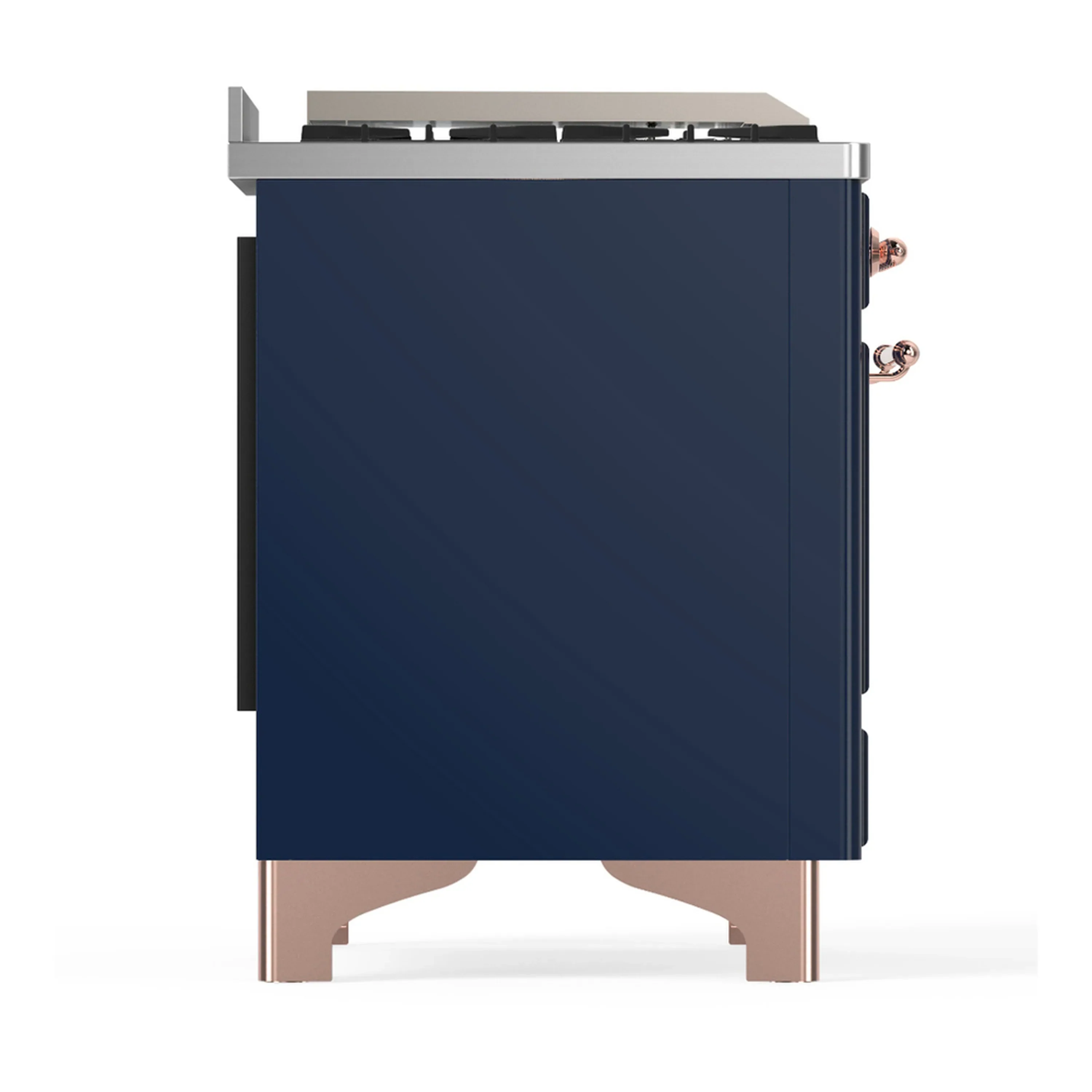 ILVE Majestic III 60-inch Dual Fuel Range with 5 Liquid Propane Burner, Griddle, French Top and Triple Glass Door Electric Oven in Midnight Blue with Copper Trim (UM60FSNR3MBPLP) - Image 8