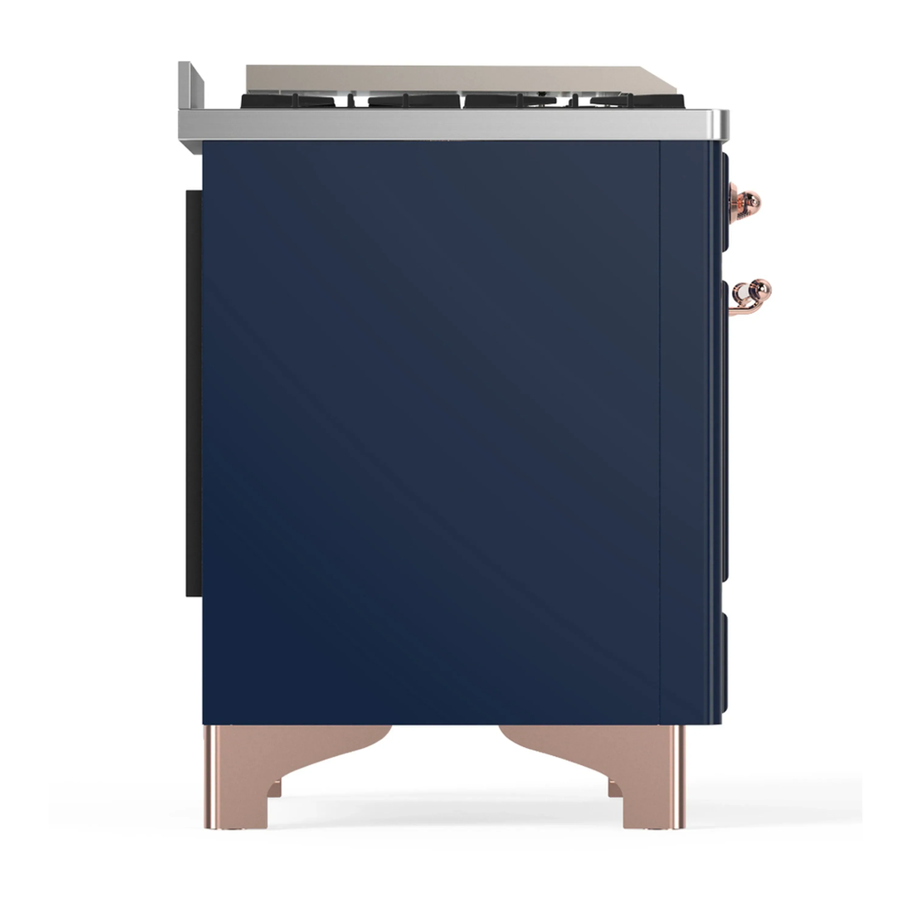 ILVE Majestic III 60-inch Dual Fuel Range with 5 Liquid Propane Burner, Griddle, French Top and Solid Door Electric Oven in Midnight Blue with Copper Trim (UM60FSQNR3MBPLP) - Image 8
