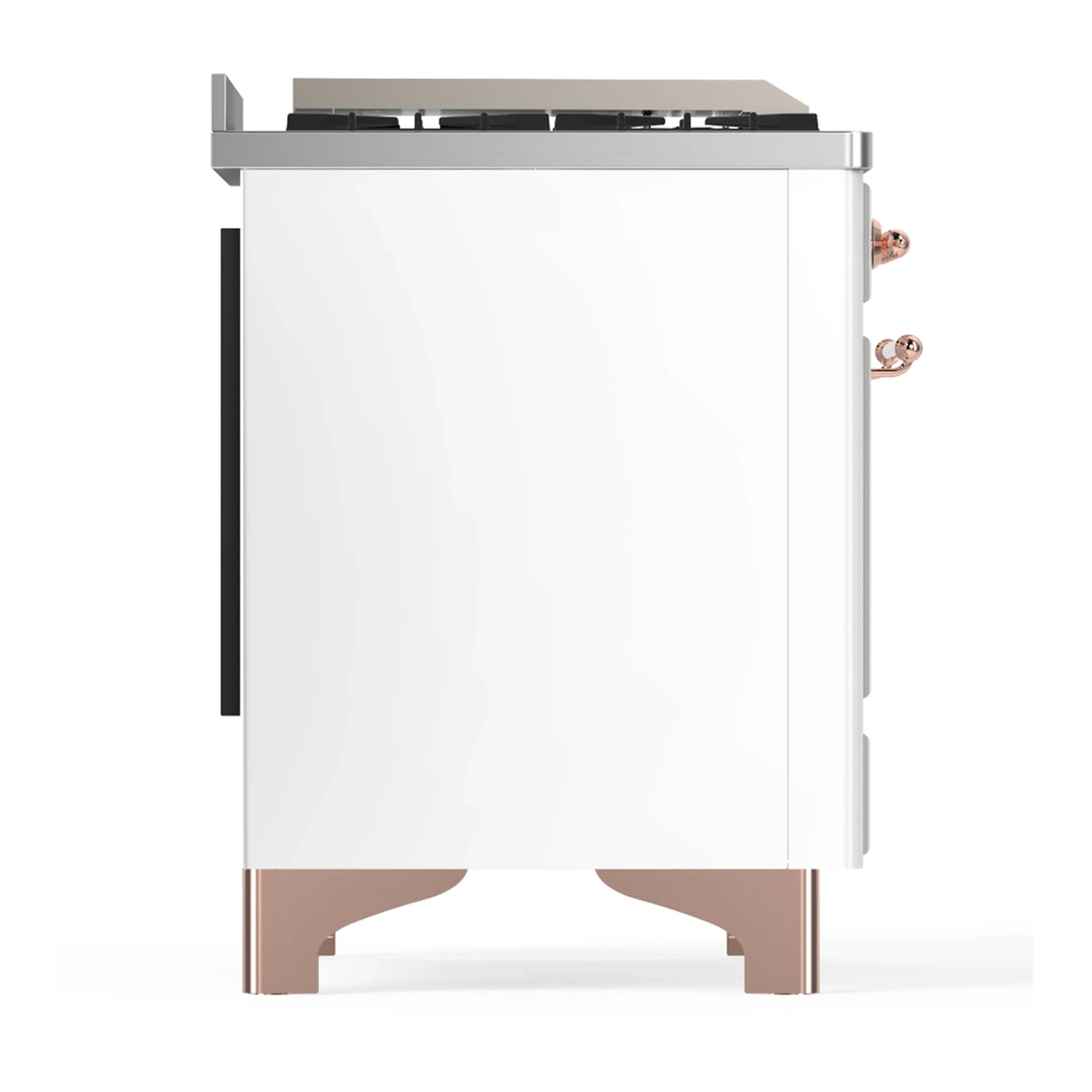 ILVE Majestic III 60-inch Dual Fuel Range with 7 Natural Gas Burner, Griddle and Triple Glass Door Electric Oven in White with Copper Trim (UM60FNR3WHP) - Image 8