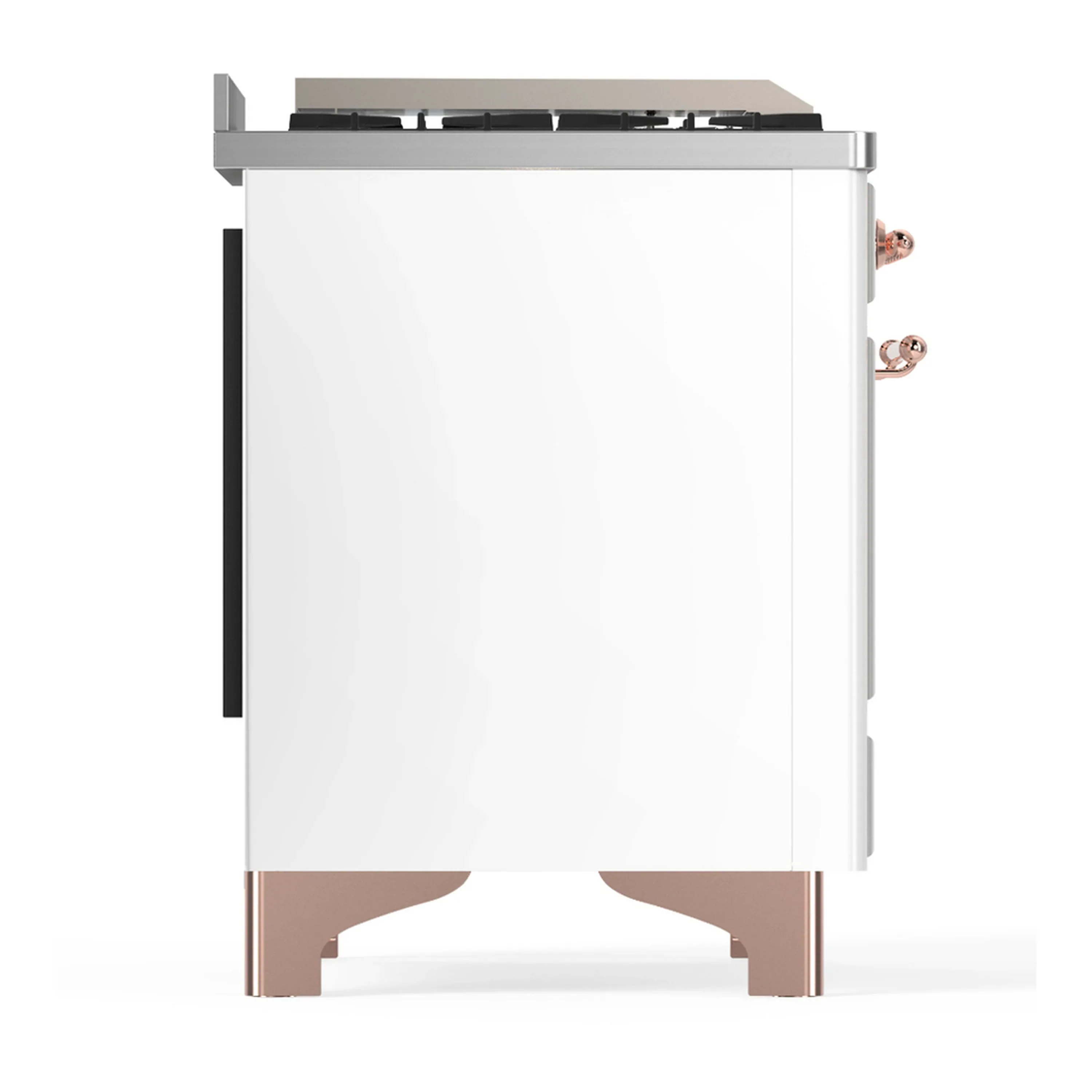ILVE Majestic III 60-inch Dual Fuel Range with 5 Liquid Propane Burner, Griddle and Solid Door Electric Oven in White with Copper Trim (UM60FQNR3WHPLP) - Image 8