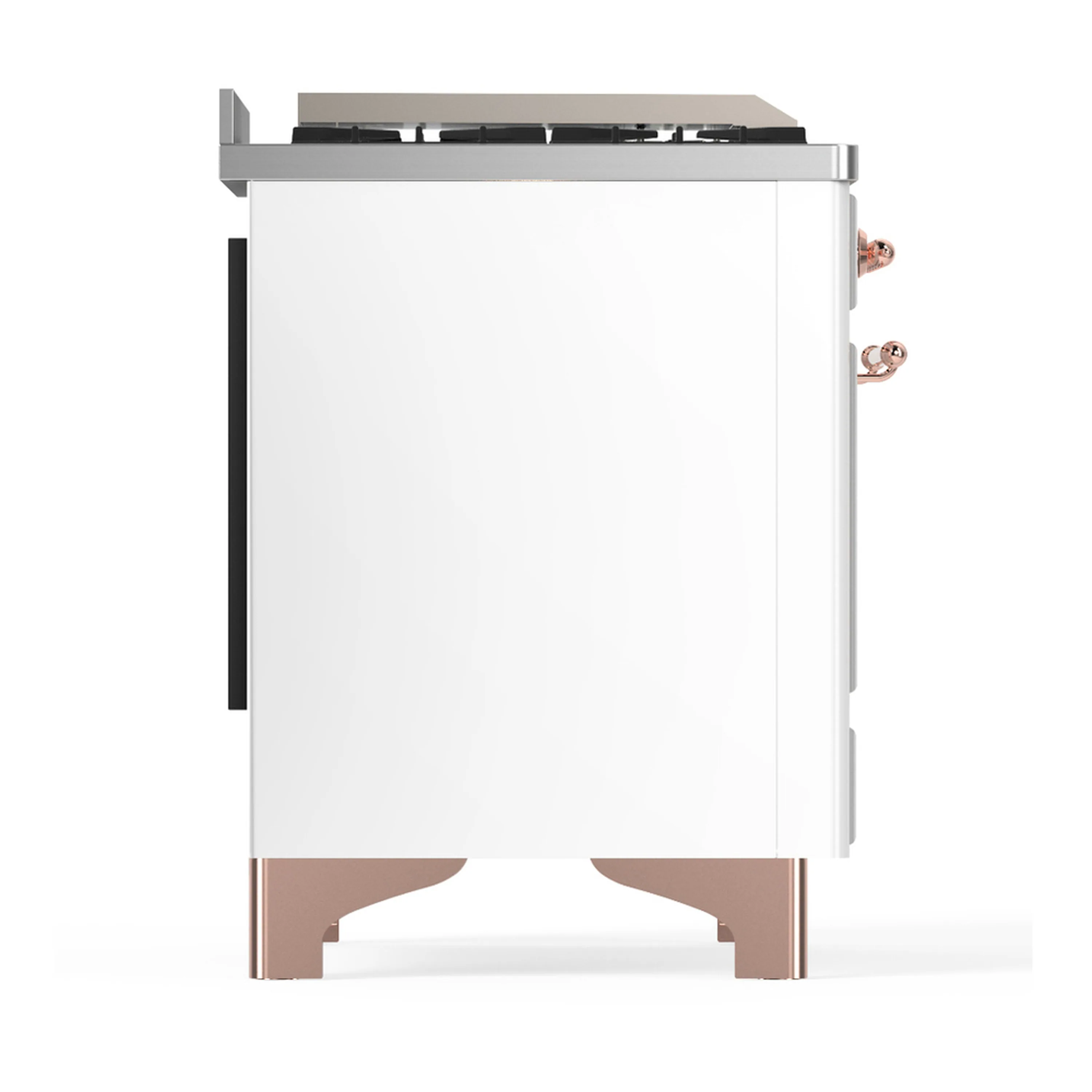 ILVE Majestic III 60-inch Dual Fuel Range with 7 Natural Gas Burner, Griddle, French Top and Triple Glass Door Electric Oven in White with Copper Trim (UM60FSNR3WHP) - Image 8