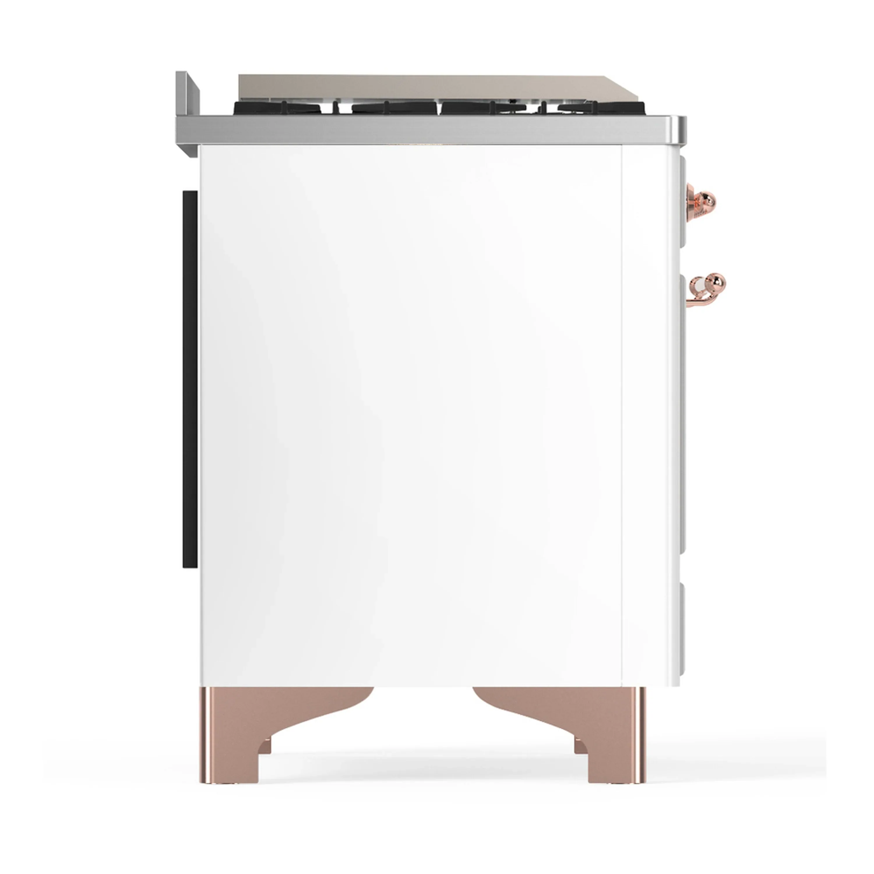 ILVE Majestic III 60-inch Dual Fuel Range with 5 Liquid Propane Burner, Griddle, French Top and Triple Glass Door Electric Oven in White with Copper Trim (UM60FSNR3WHPLP) - Image 8