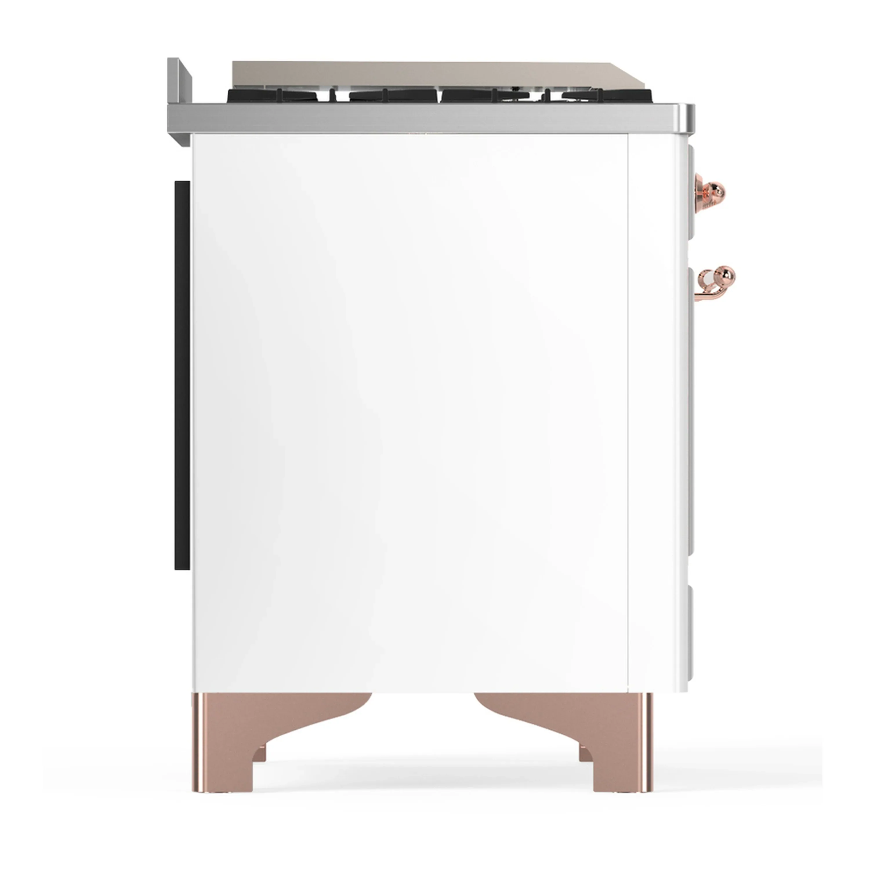 ILVE Majestic III 60-inch Dual Fuel Range with 5 Liquid Propane Burner, Griddle, French Top and Solid Door Electric Oven in White with Copper Trim (UM60FSQNR3WHPLP) - Image 8