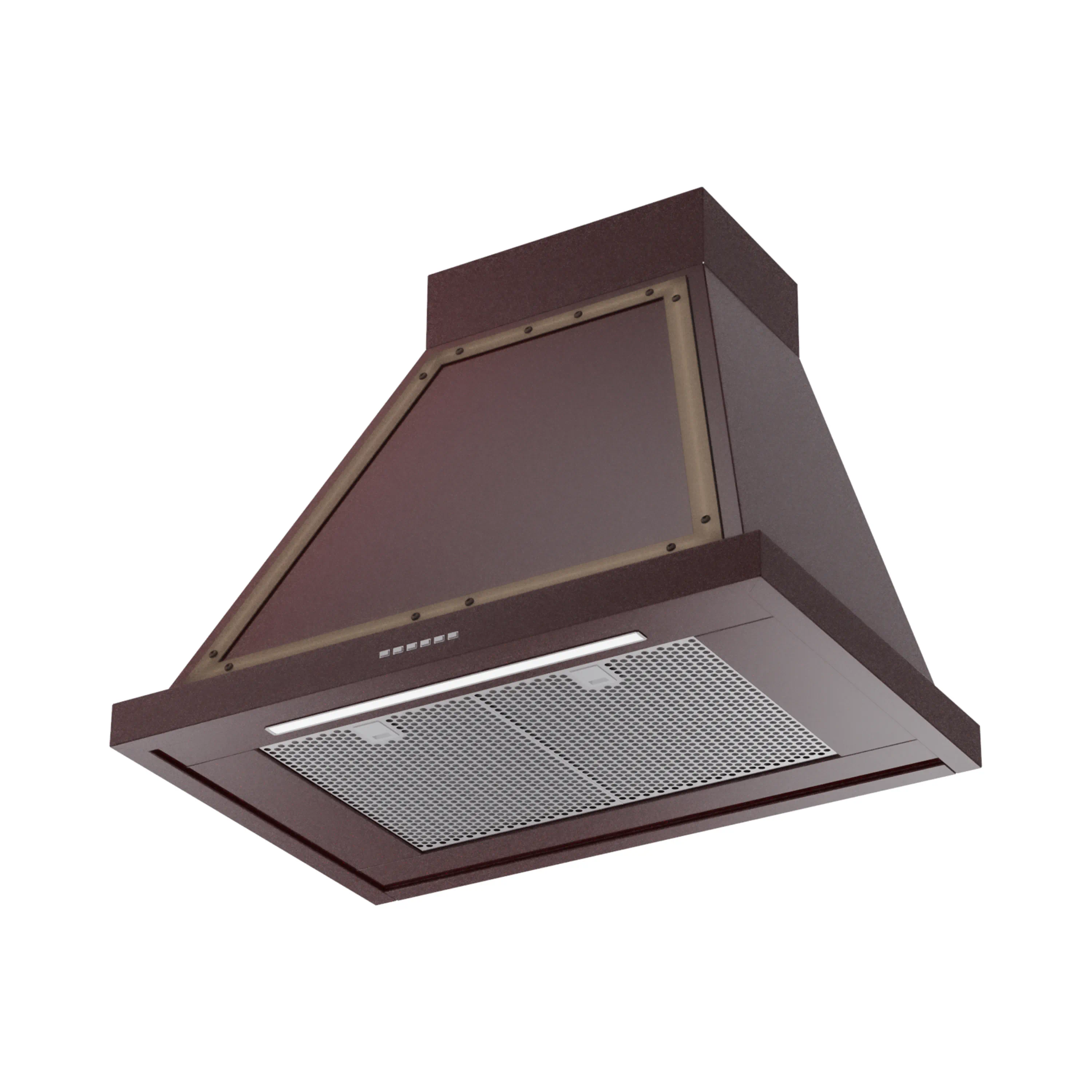 ILVE Nostalgie II 30-Inch 600 CFM Wall Mounted Range Hood in Burgundy with Bronze Trim (UANB30BUB) - Image 2
