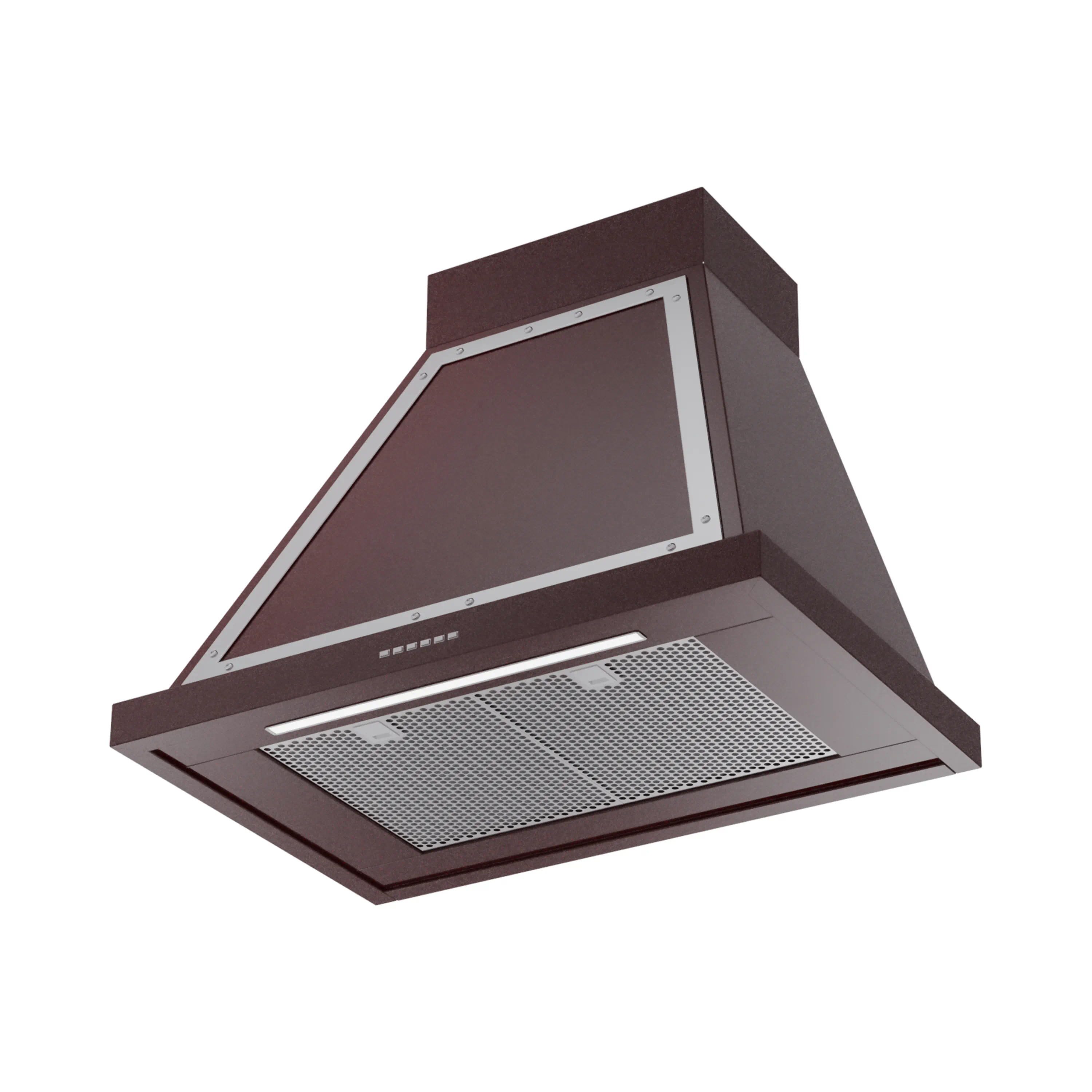 ILVE Nostalgie II 30-Inch 600 CFM Wall Mounted Range Hood in Burgundy with Chrome Trim (UANB30BUC) - Image 2