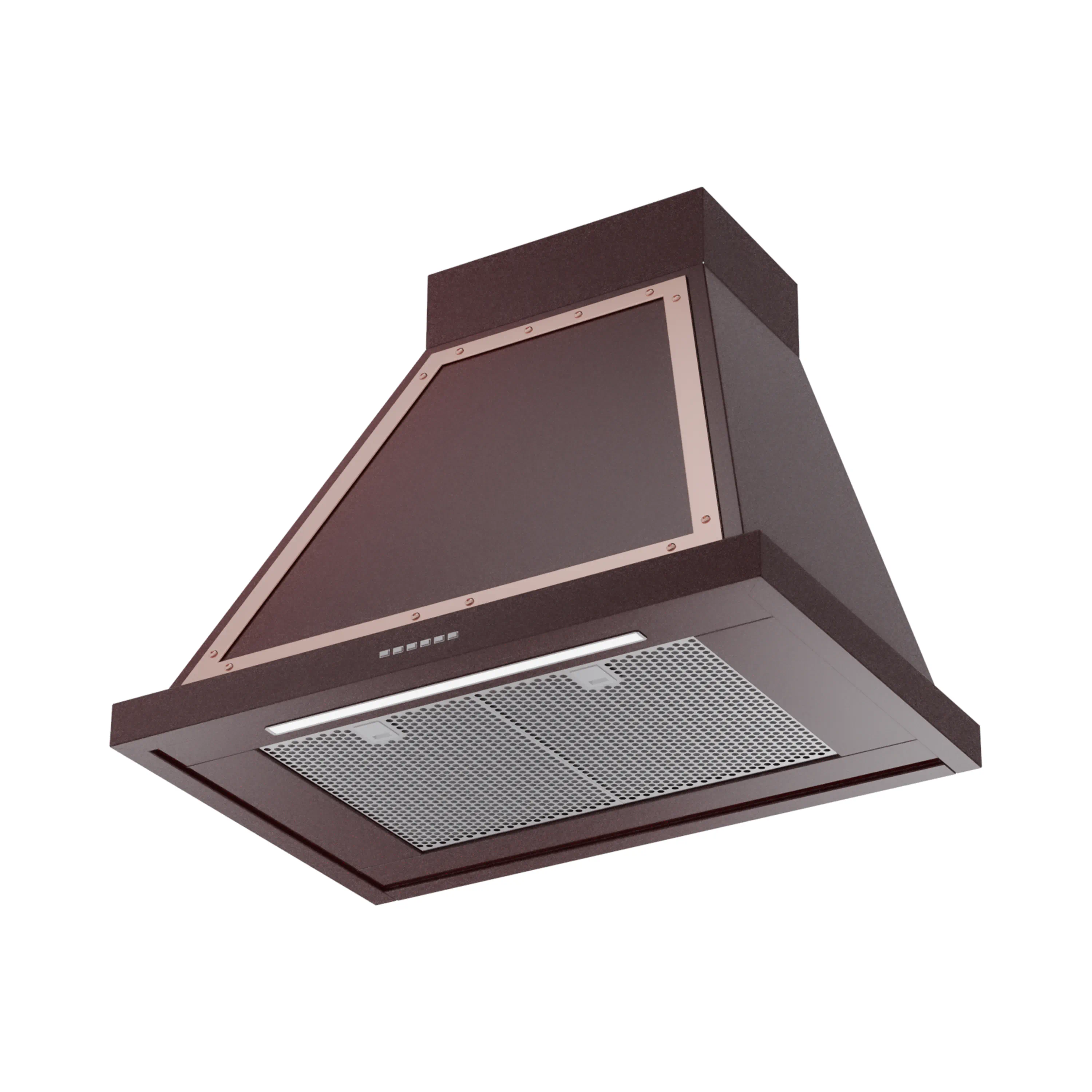ILVE Nostalgie II 30-Inch 600 CFM Wall Mounted Range Hood in Burgundy with Copper Trim (UANB30BUP) - Image 2
