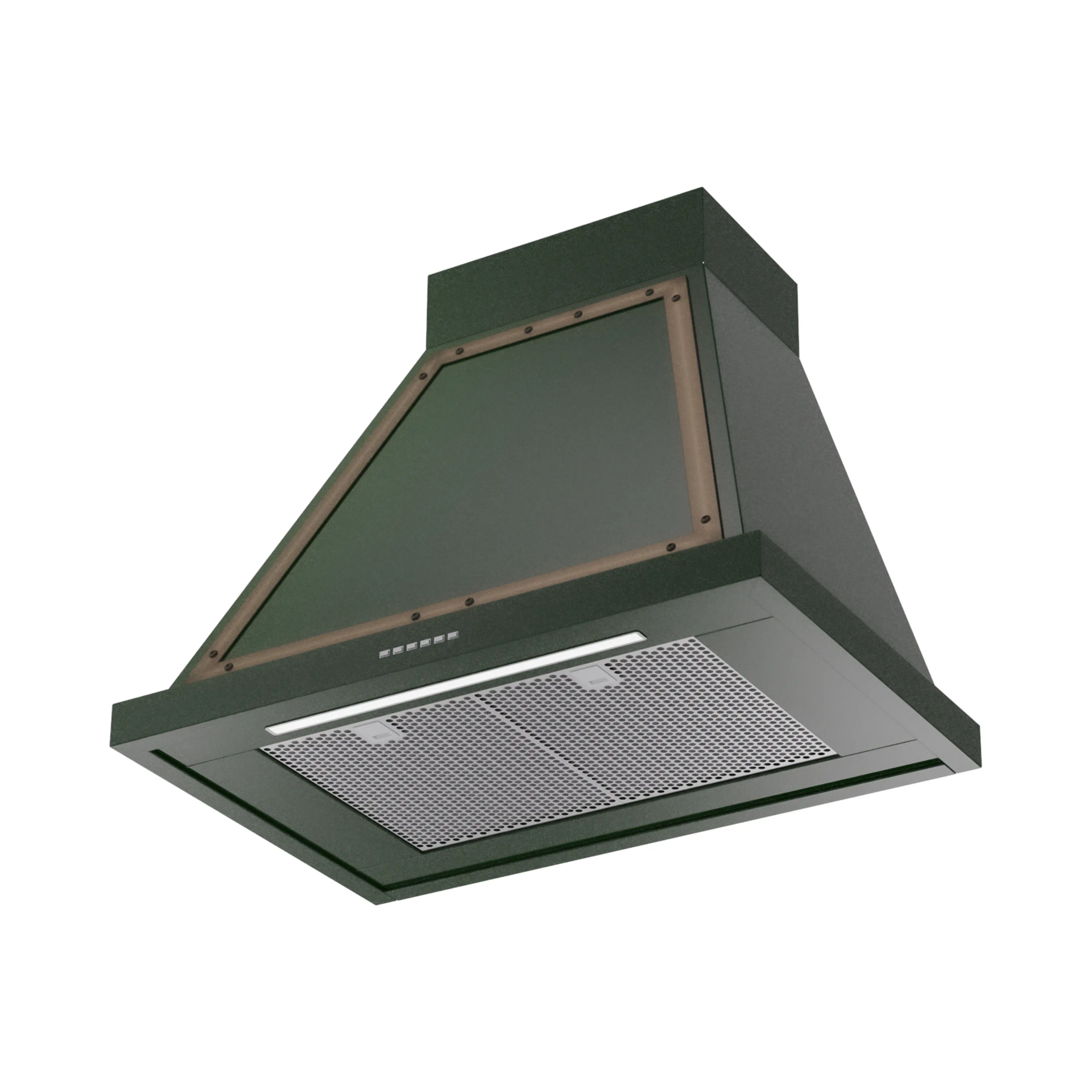 ILVE Nostalgie II 30-Inch 600 CFM Wall Mounted Range Hood in Emerald Green with Bronze Trim (UANB30EGB) - Image 2
