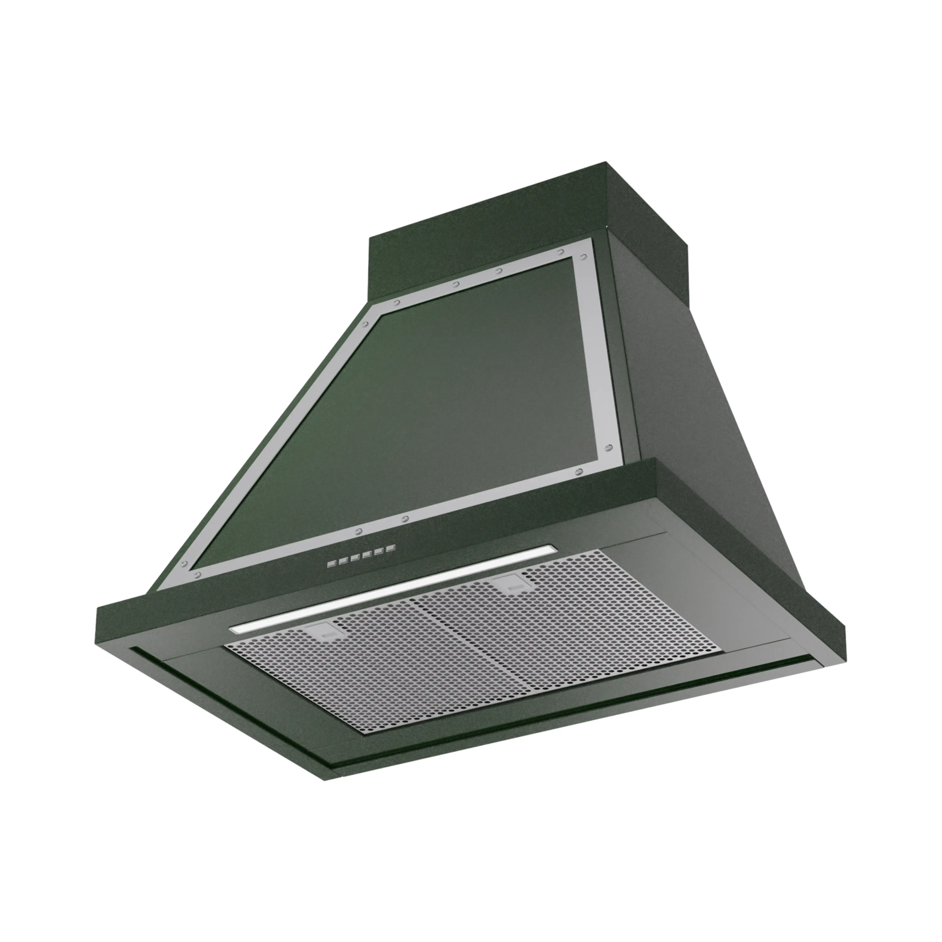 ILVE Nostalgie II 30-Inch 600 CFM Wall Mounted Range Hood in Emerald Green with Chrome Trim (UANB30EGC) - Image 2