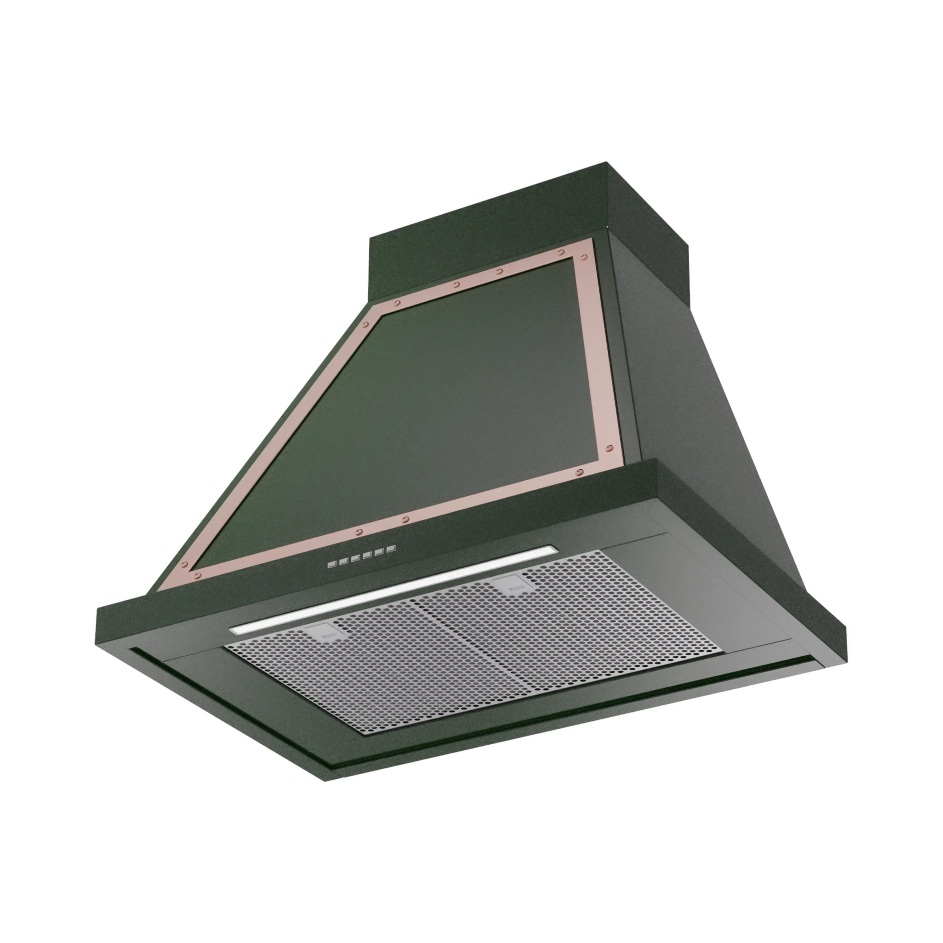 ILVE Nostalgie II 30-Inch 600 CFM Wall Mounted Range Hood in Emerald Green with Copper Trim (UANB30EGP) - Image 2