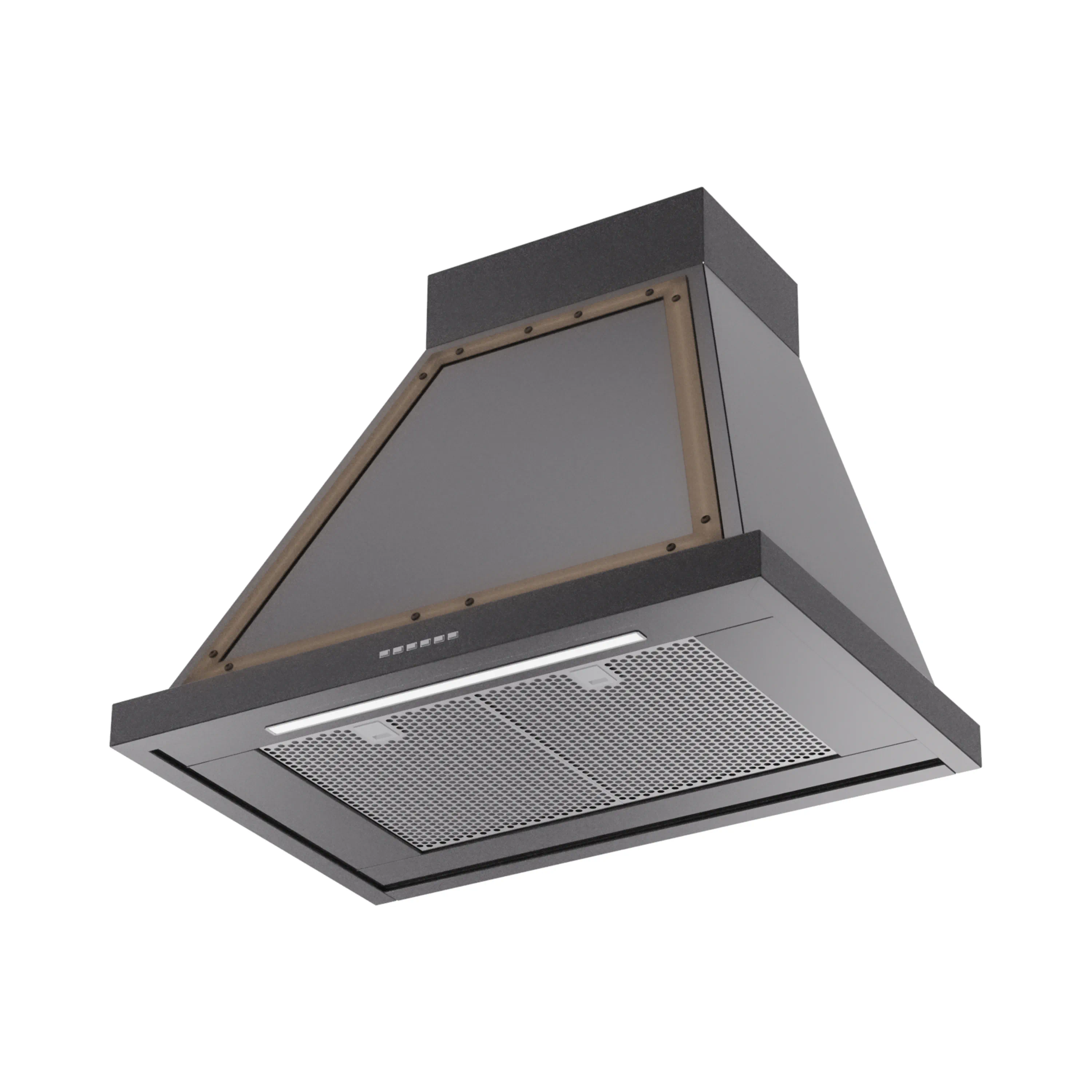 ILVE Nostalgie II 30-Inch 600 CFM Wall Mounted Range Hood in Glossy Black with Bronze Trim (UANB30BKB) - Image 2