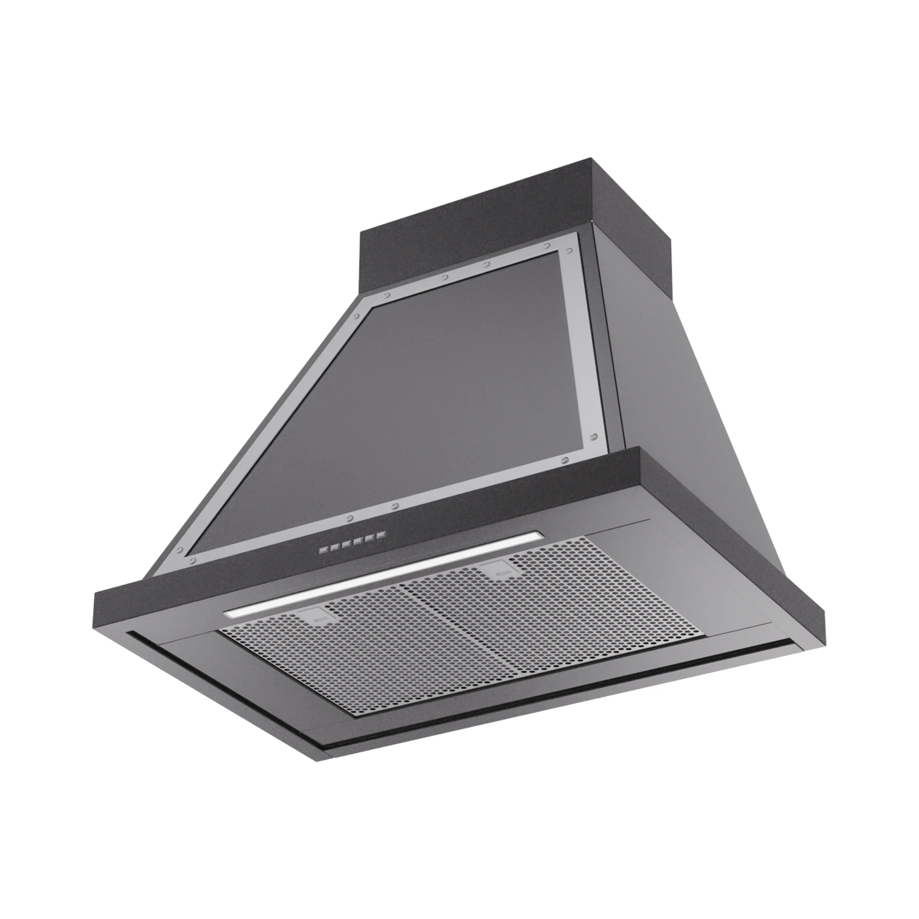 ILVE Nostalgie II 30-Inch 600 CFM Wall Mounted Range Hood in Glossy Black with Chrome Trim (UANB30BKC) - Image 2