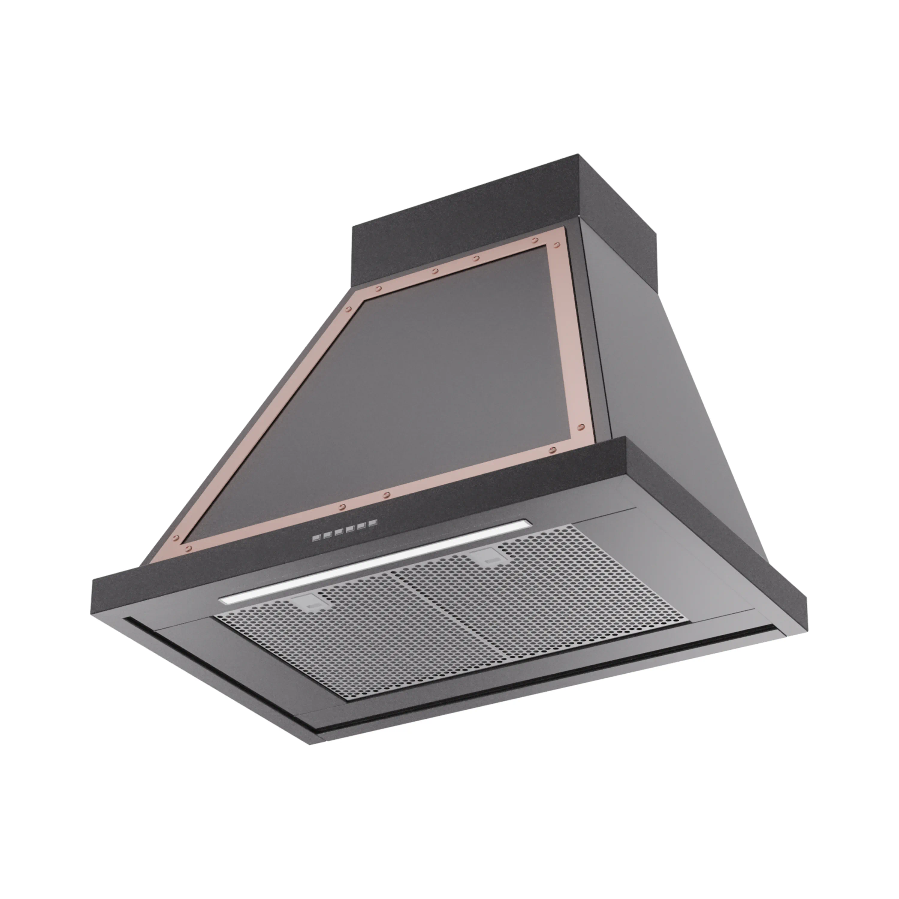 ILVE Nostalgie II 30-Inch 600 CFM Wall Mounted Range Hood in Glossy Black with Copper Trim (UANB30BKP) - Image 2