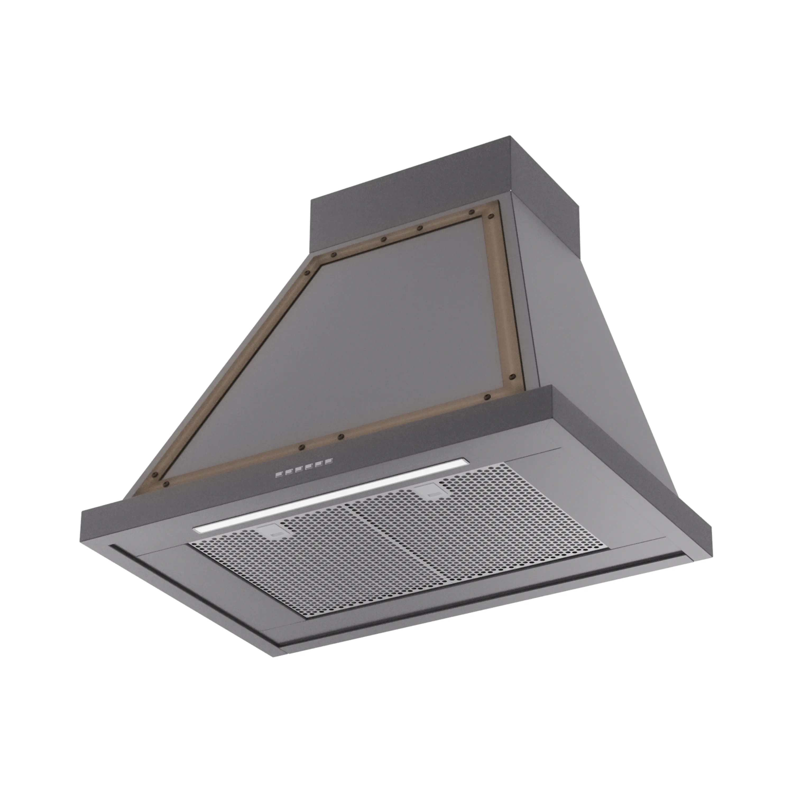 ILVE Nostalgie II 30-Inch 600 CFM Wall Mounted Range Hood in Graphite Matte with Bronze Trim (UANB30MGB) - Image 2