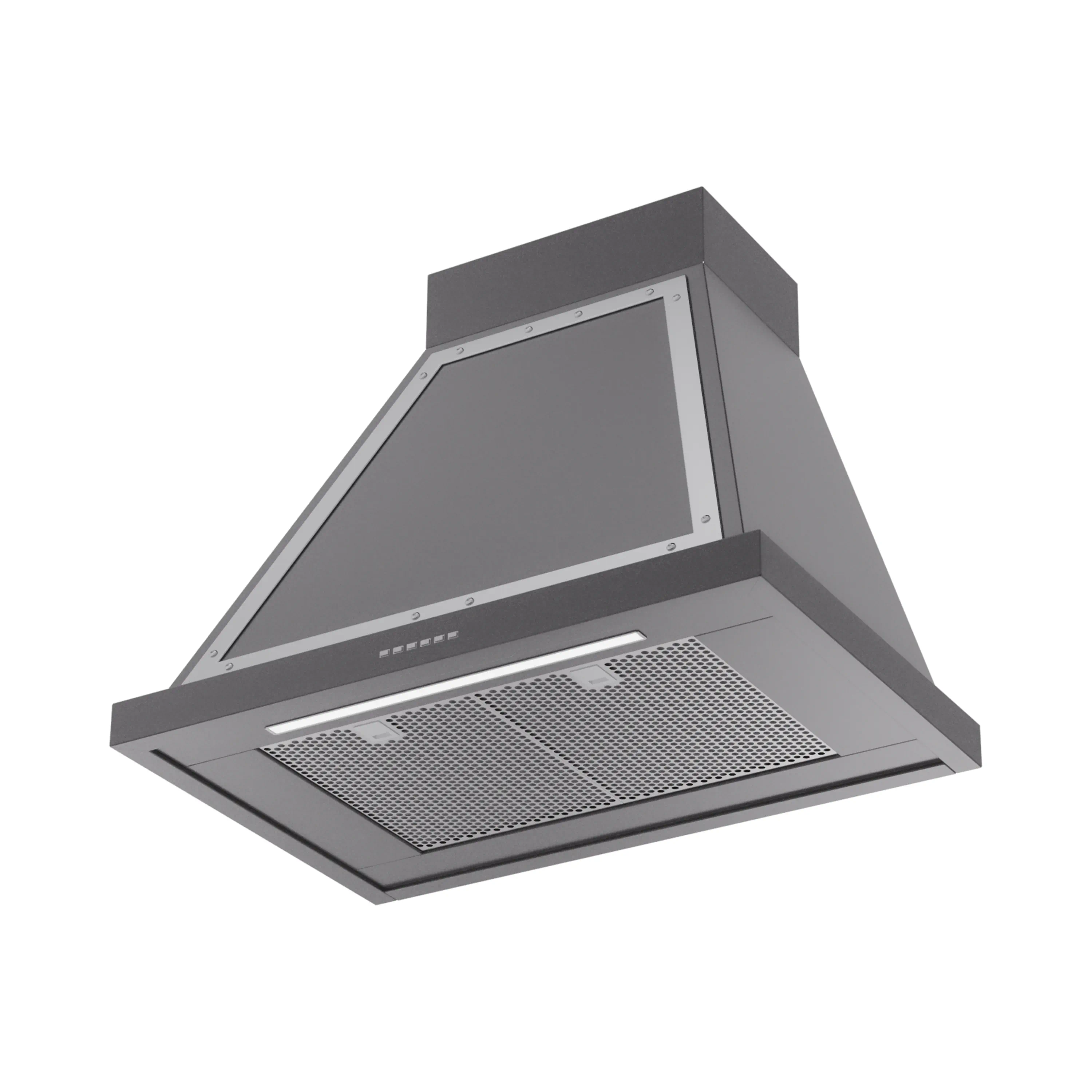 ILVE Nostalgie II 30-Inch 600 CFM Wall Mounted Range Hood in Graphite Matte with Chrome Trim (UANB30MGC) - Image 2