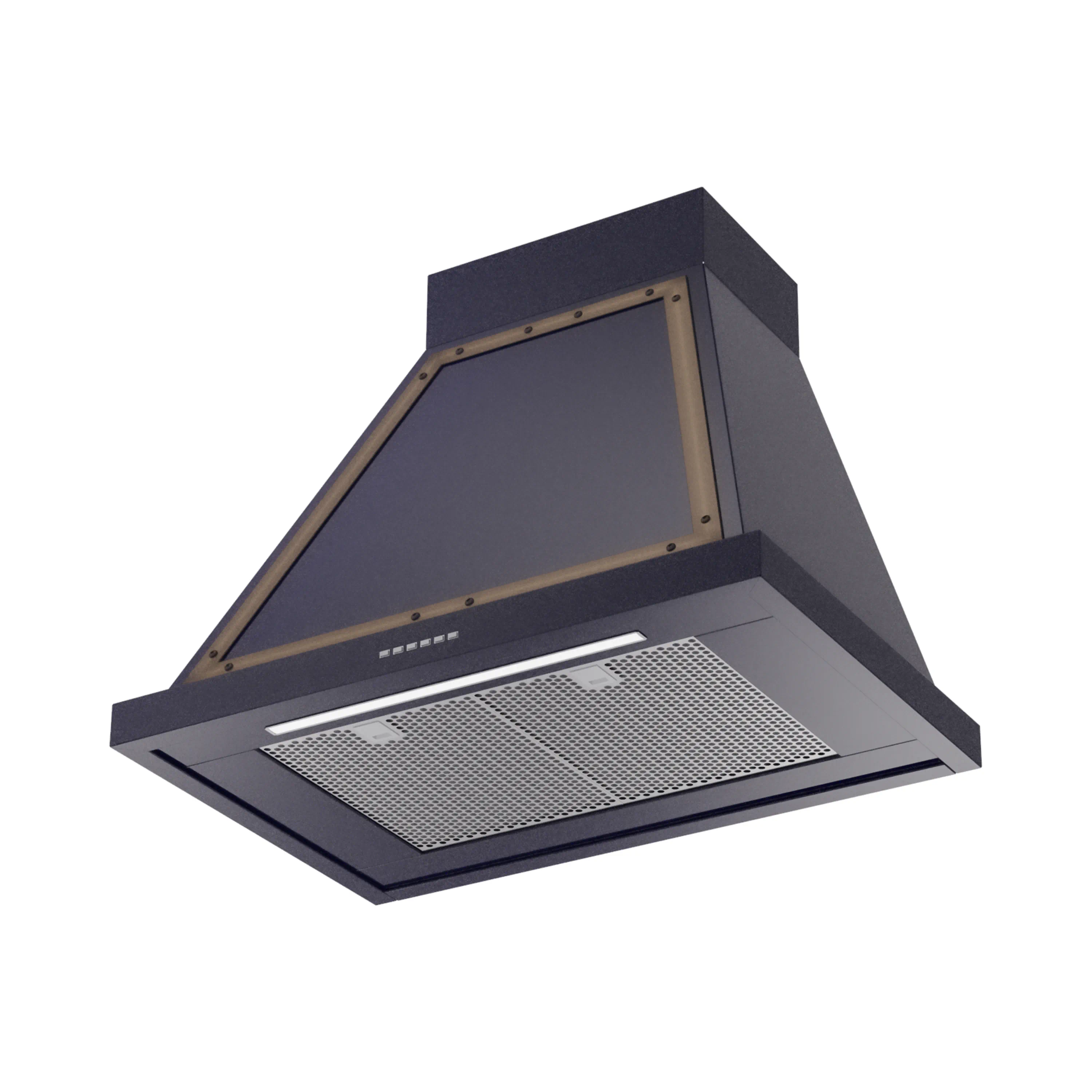 ILVE Nostalgie II 30-Inch 600 CFM Wall Mounted Range Hood in Midnight Blue with Bronze Trim (UANB30MBB) - Image 2