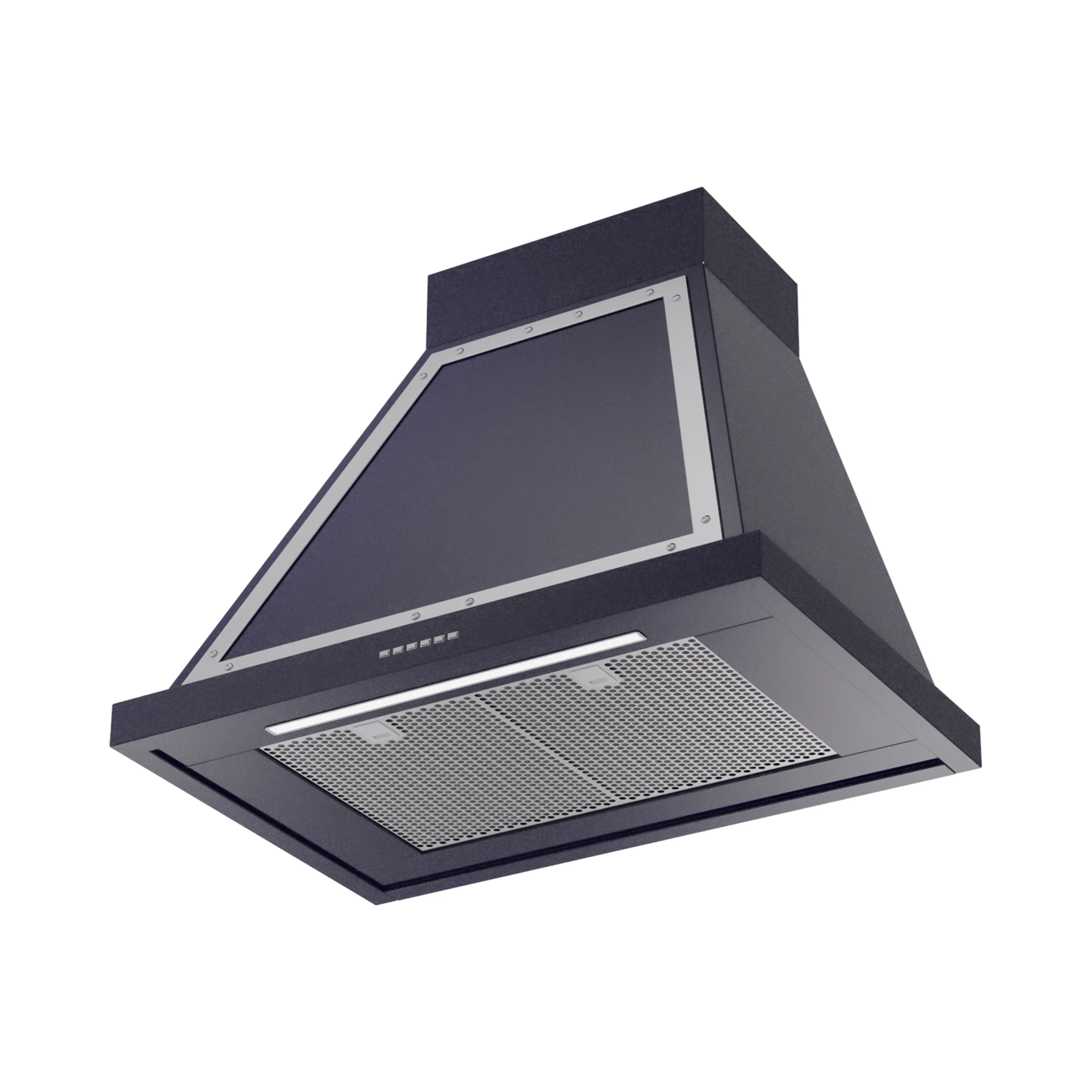 ILVE Nostalgie II 30-Inch 600 CFM Wall Mounted Range Hood in Midnight Blue with Chrome Trim (UANB30MBC) - Image 2