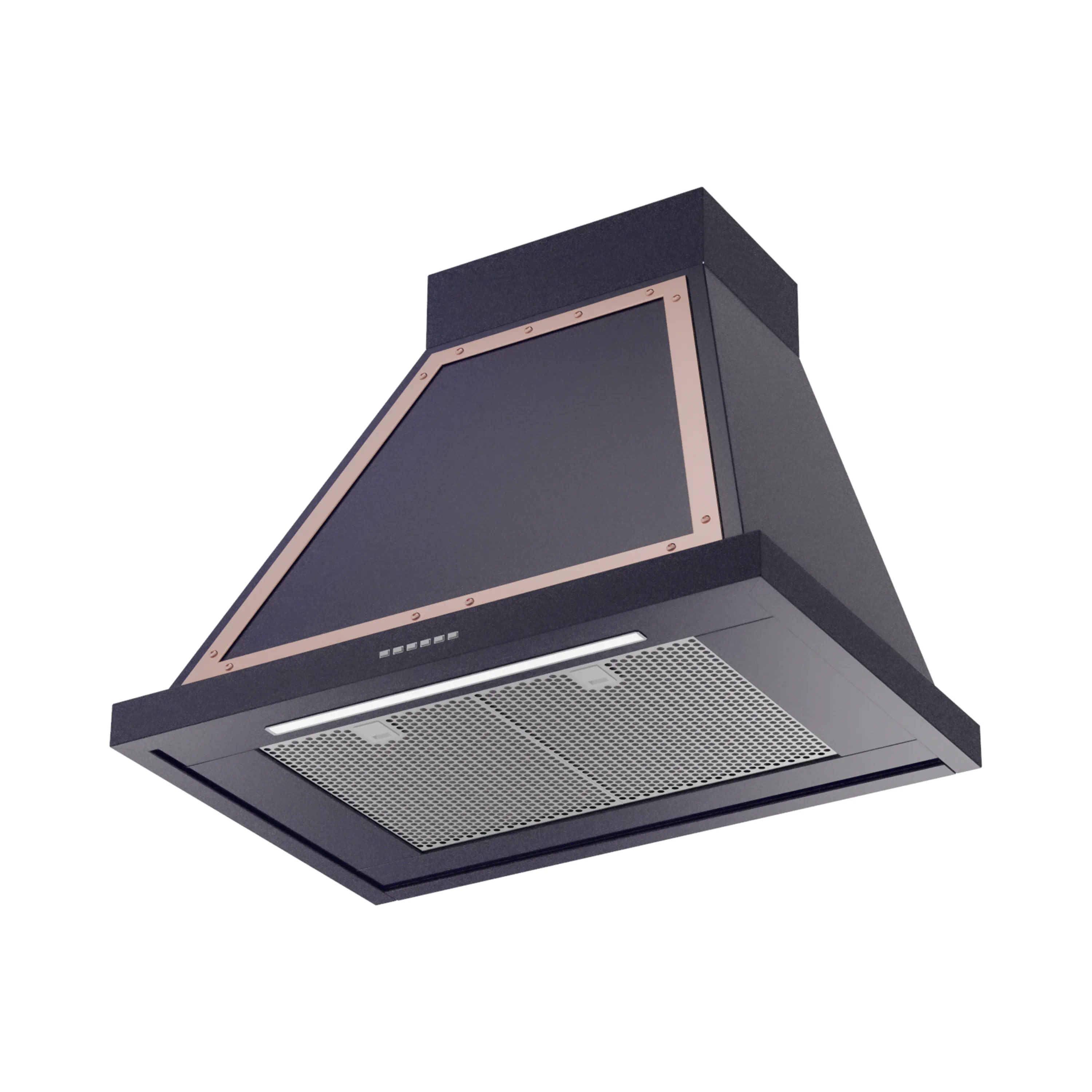 ILVE Nostalgie II 30-Inch 600 CFM Wall Mounted Range Hood in Midnight Blue with Copper Trim (UANB30MBP) - Image 2