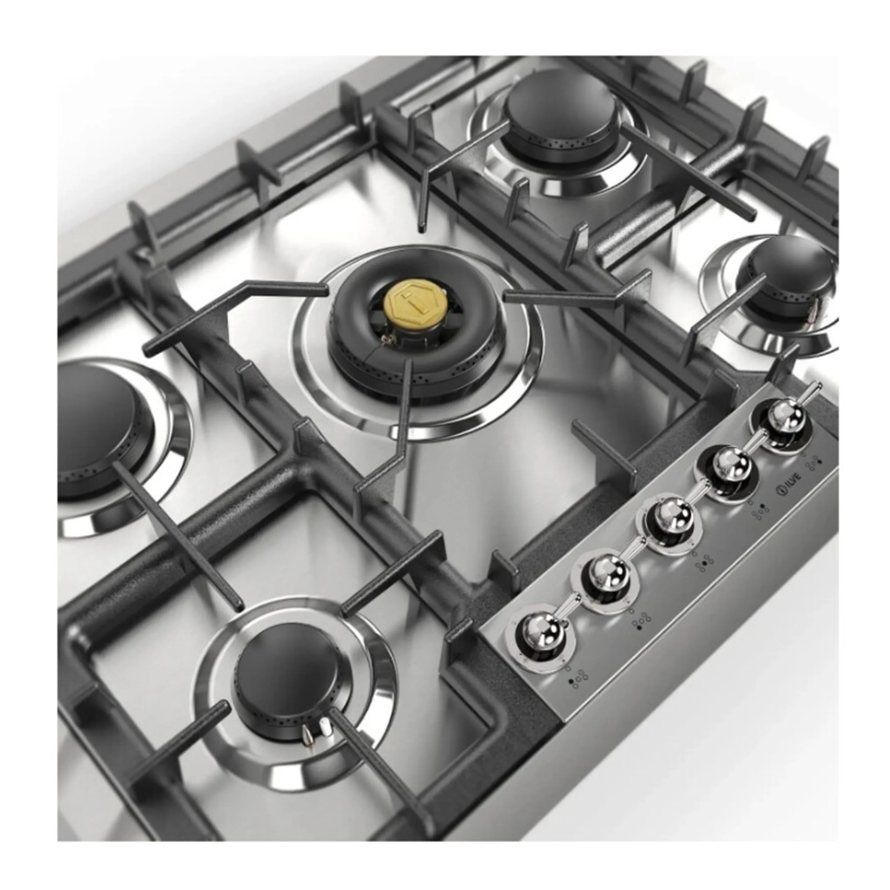 ILVE Nostalgie II 30 inch Built-In Propane Gas Cooktop with 5 Burners, in Stainless Steel (UHCPT75NSSCLP) - Image 4